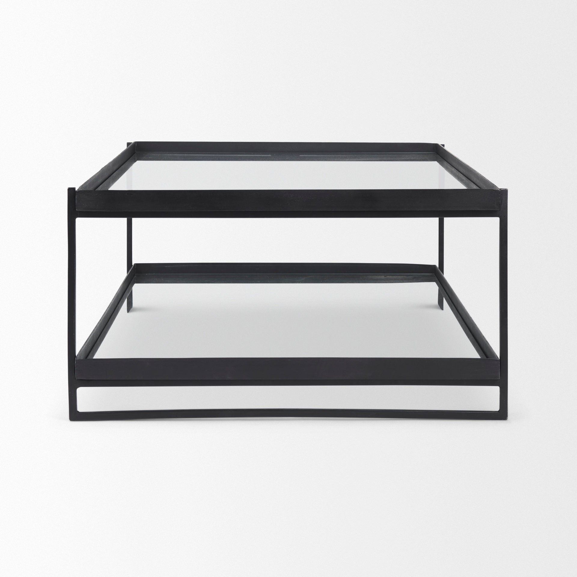 Trey Coffee Table Black Metal | Glass - coffee-tables