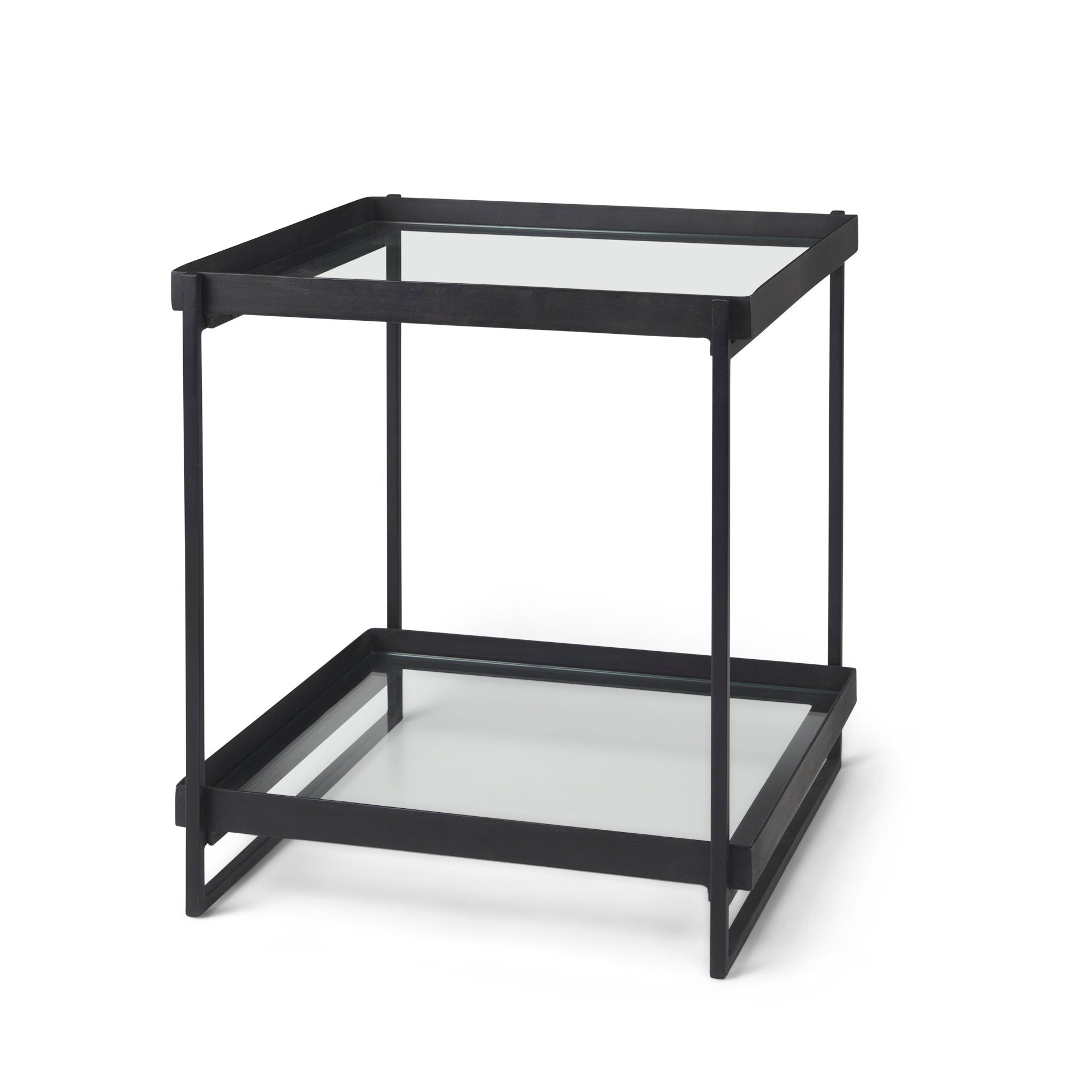 Trey Accent Table Black Metal | Glass - accent-tables