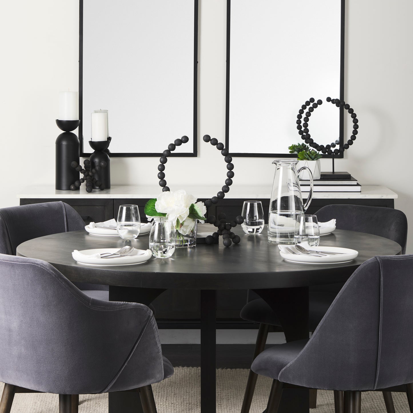 Liesl Dining Table Black Wood - dining-table