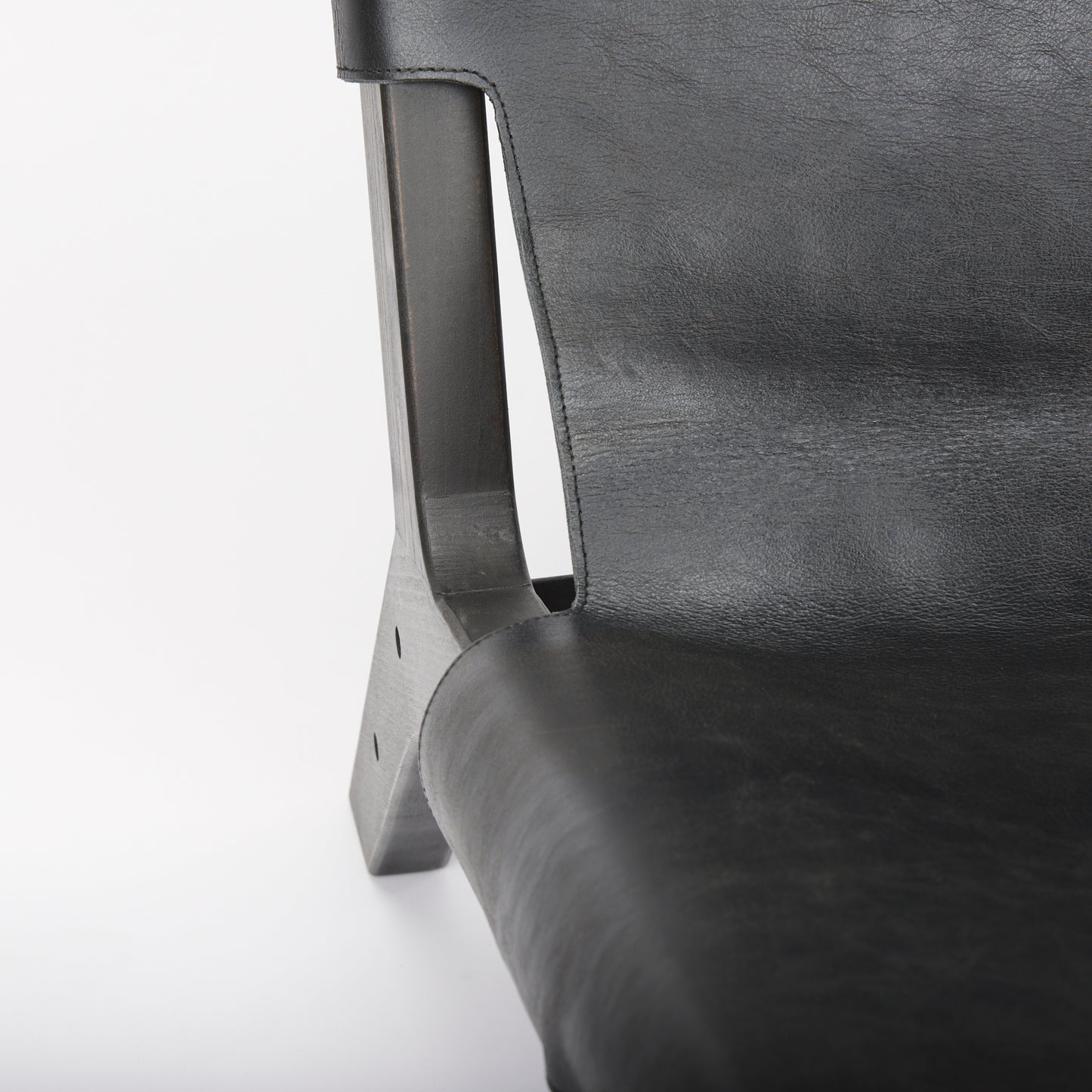 Elodie 24.4L x 33.9W x 30.7H Black Leather W/Black Stain Beech Wood Frame Accent Chair