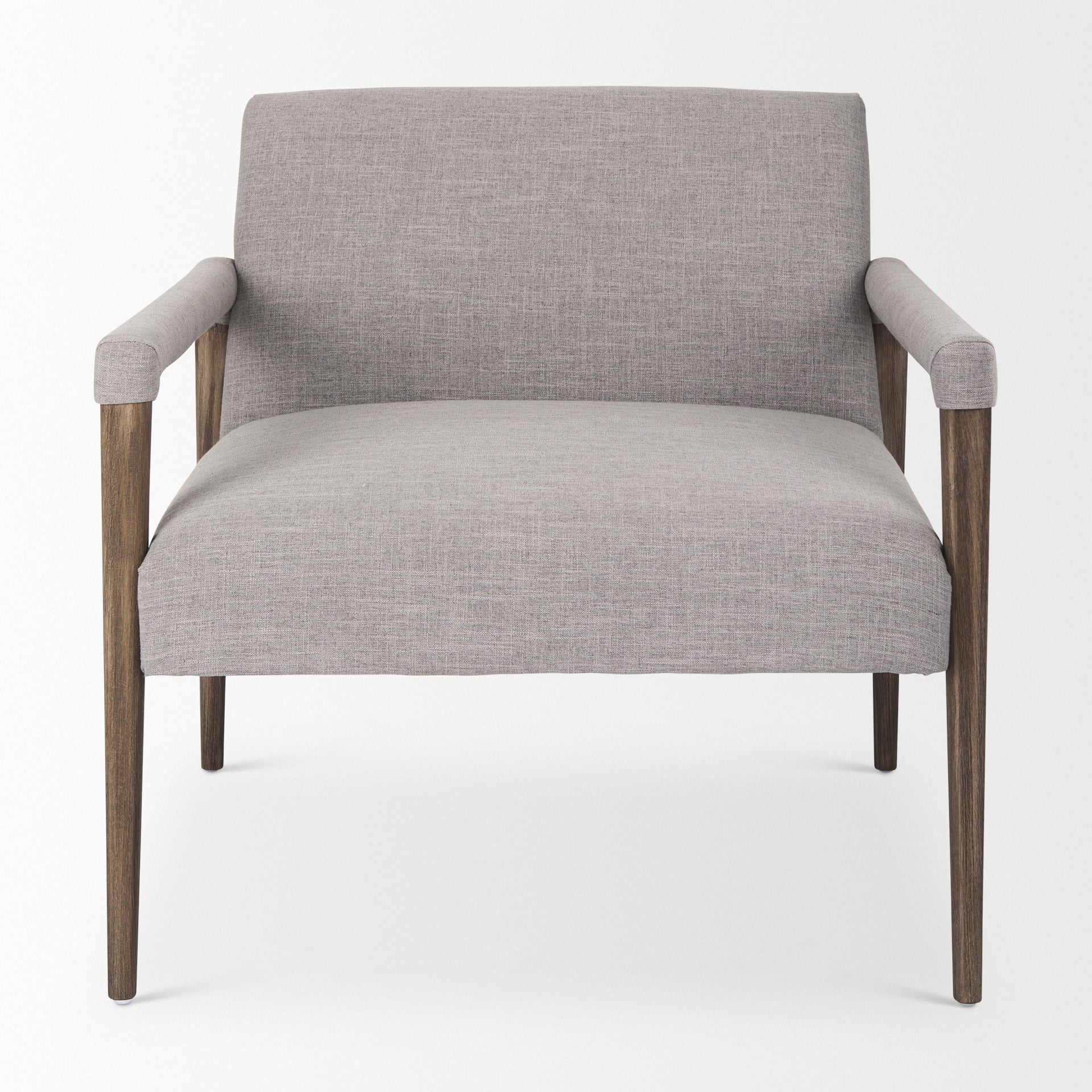 Palisades Accent Chair Gray Fabric | Brown Wood - accent-chairs