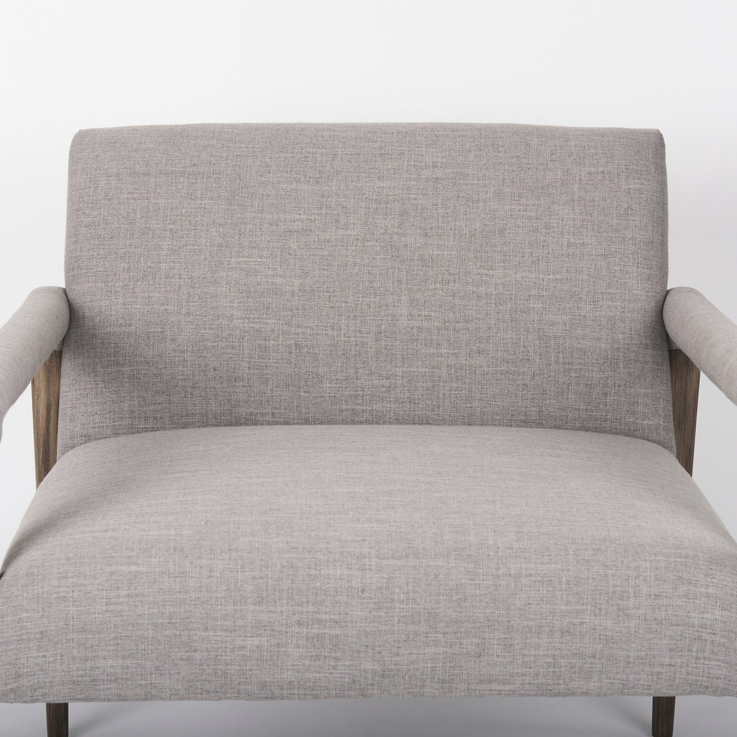 Palisades Accent Chair Gray Fabric | Brown Wood - accent-chairs