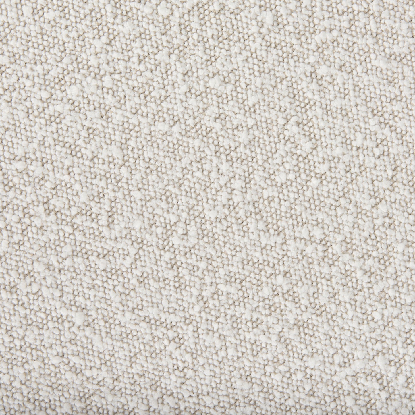 Amelia 35.8L x 35.8W x 17.5H Cream Boucle W/Black Metal Upholstered Ottoman