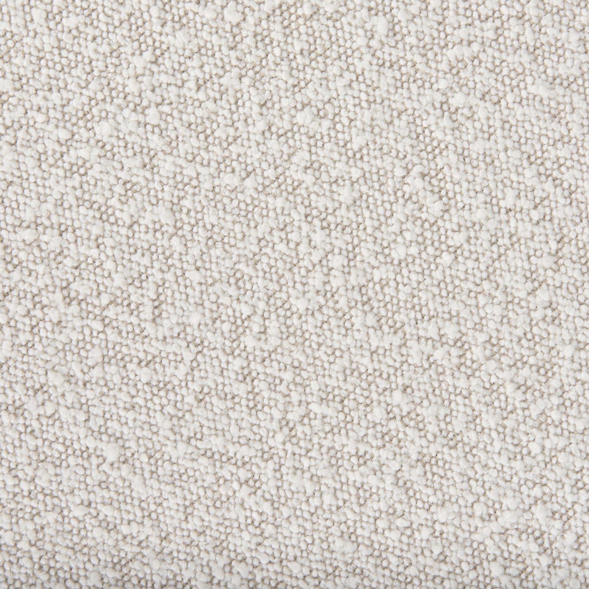 Amelia 35.8L x 35.8W x 17.5H Cream Boucle W/Black Metal Upholstered Ottoman