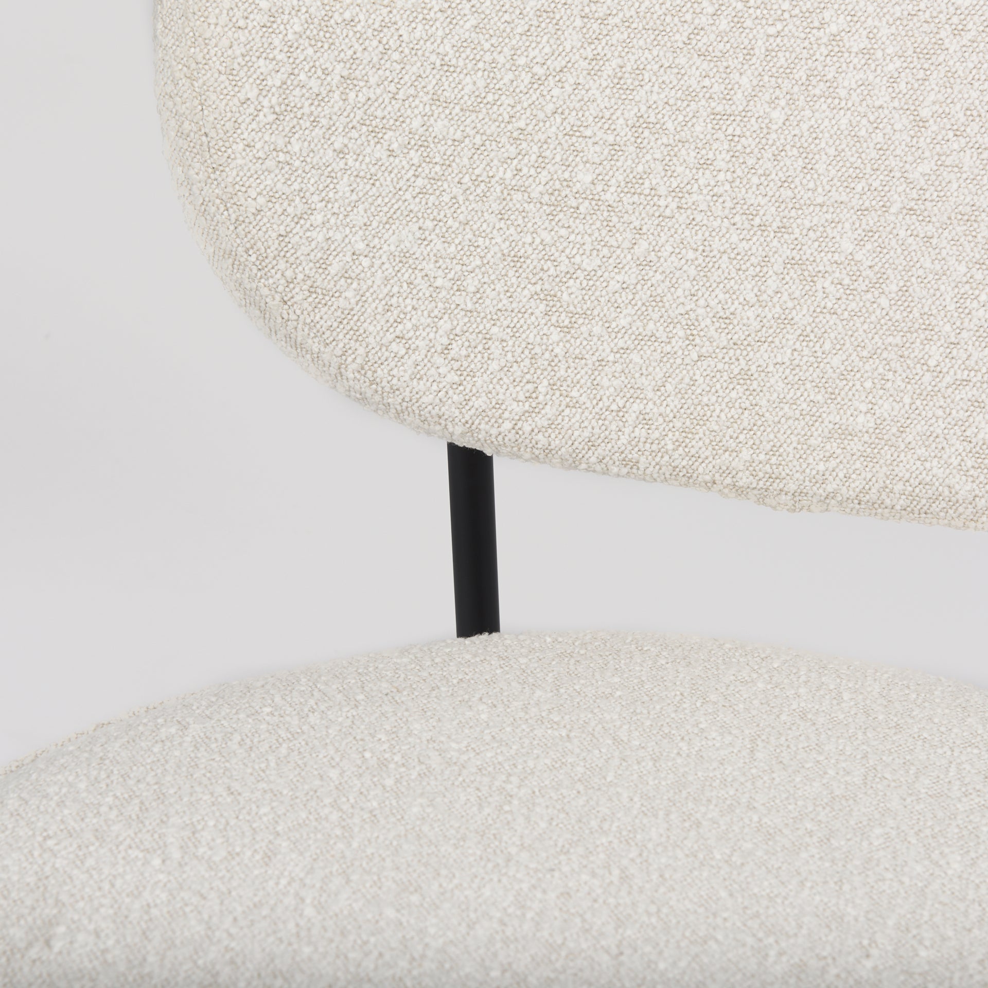 Amelia Accent Chair Cream Bouclé Fabric | Black Metal - accent-chairs