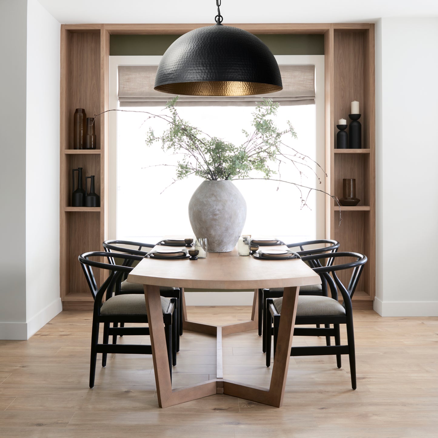Trixie I  Black Wooden Base w/ Dark Taupe Fabric Seat Dining Chair
