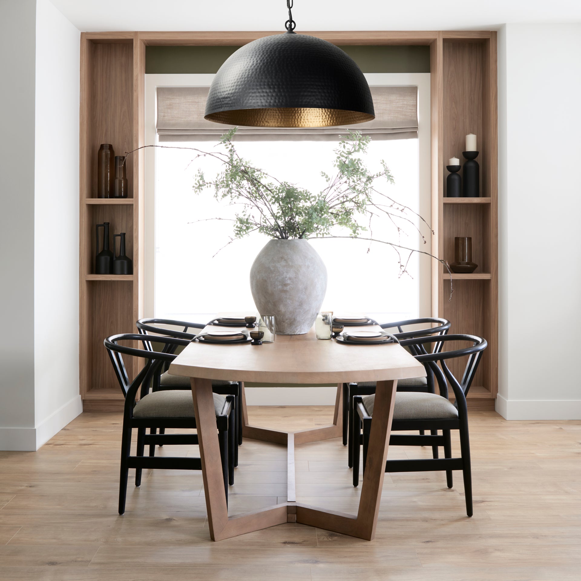 Trixie I  Black Wooden Base w/ Dark Taupe Fabric Seat Dining Chair