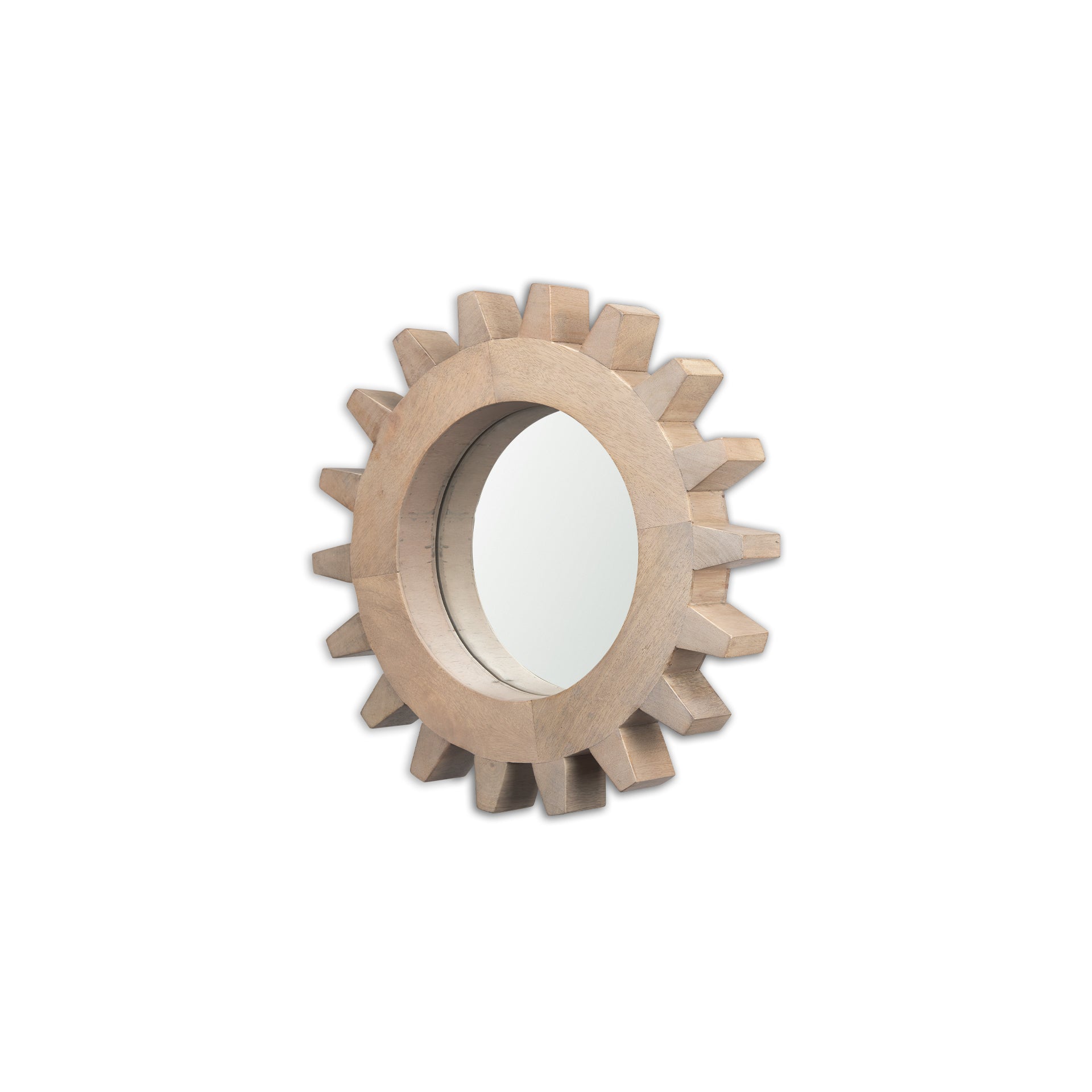 Cog Wall Mirror Sunrise Brown Wood | 17’’ | Sunrise - wall-mirrors-grouped