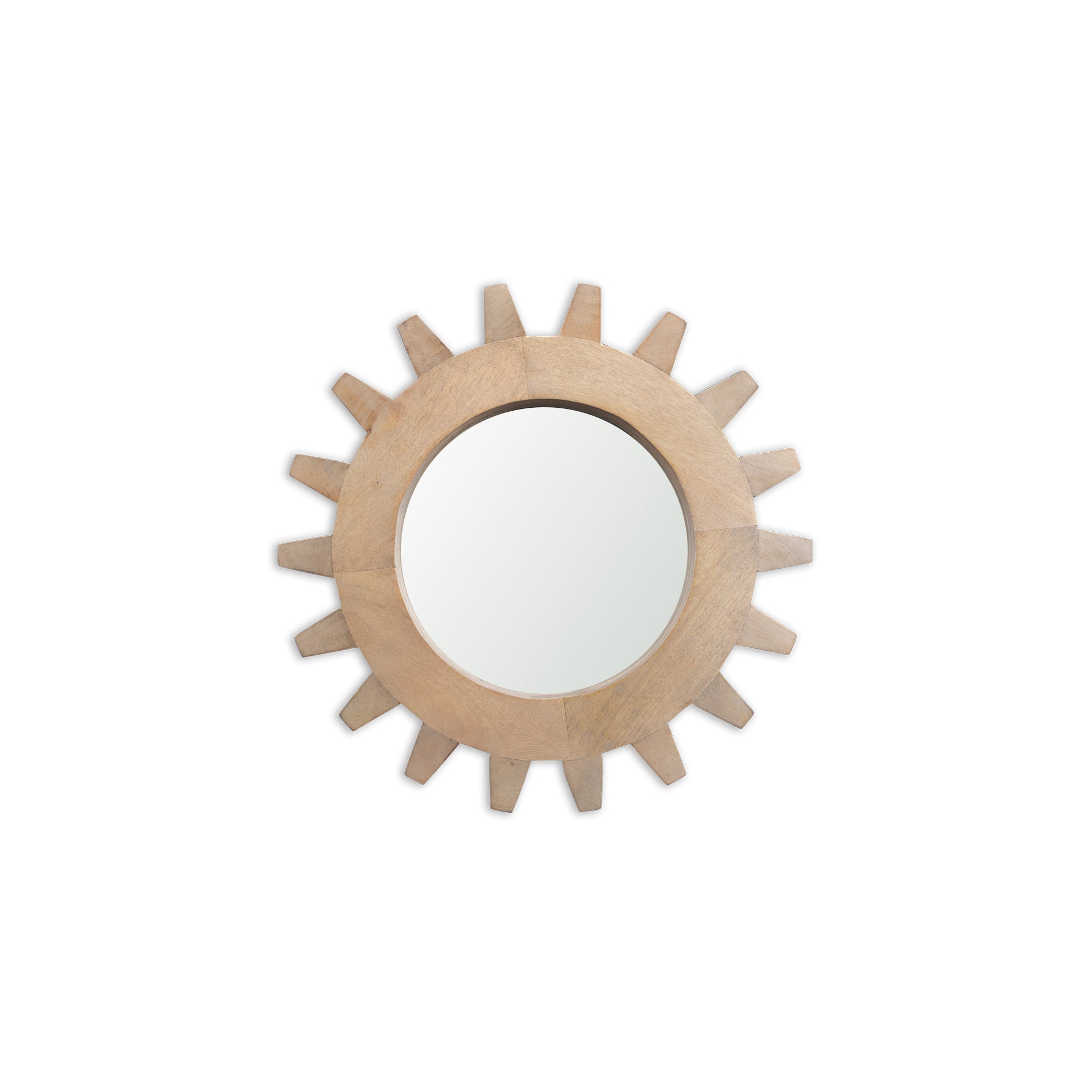 Cog Wall Mirror Sunrise Brown Wood | 17’’ | Sunrise - wall-mirrors-grouped