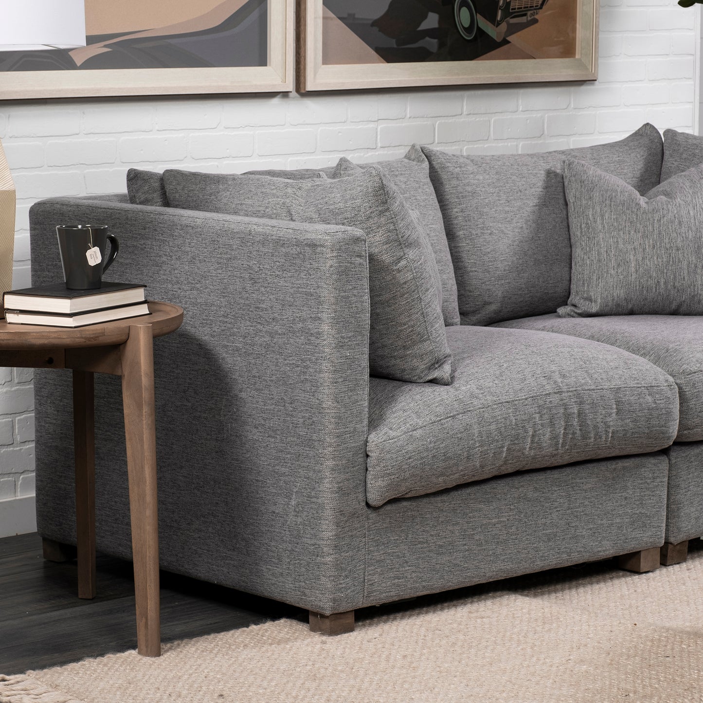 Valence 37.8L x 38.6W x 28.3H Castlerock Gray Corner Sectional Piece