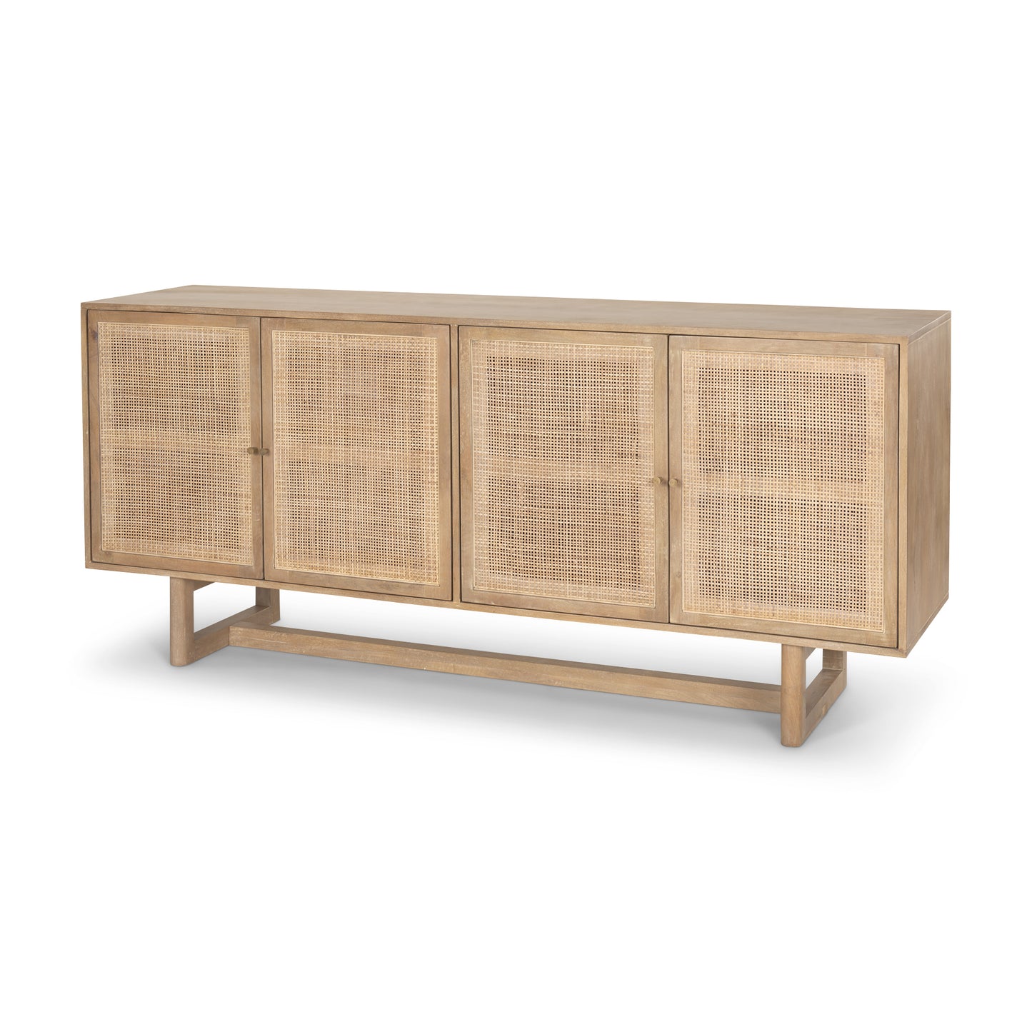 Grier Sideboard Light Brown Wood | Cane Accent - sideboards-and-buffets