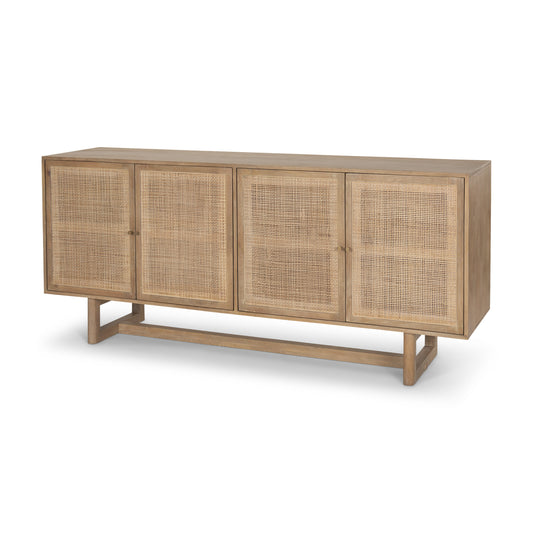 Grier 72" Light Brown Solid Wood W/ Cane Sideboard