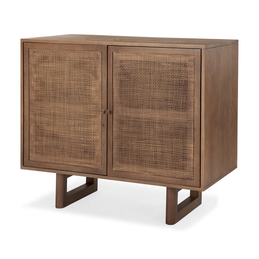 Grier Accent Cabinet Medium Brown Wood | Cane Accent | 2 Door - acc-chest-cabinets