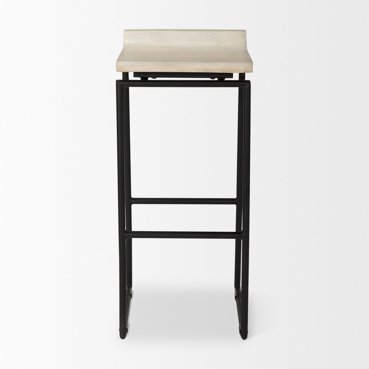 Givens Bar Counter Stool Natural Wood | Black Metal | Bar - bar-stools