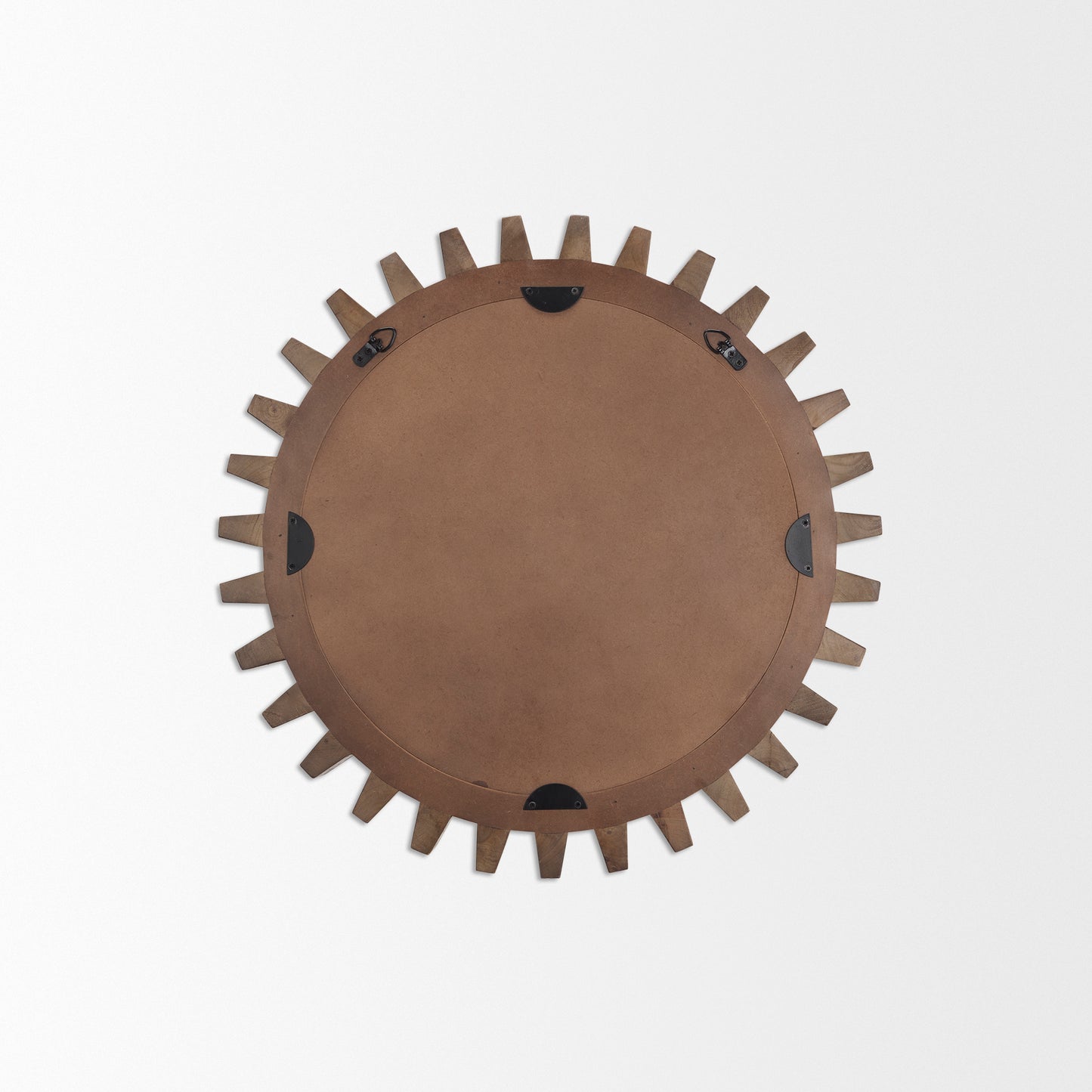 Cog Wall Mirror Brown Wood | 26’’ - wall-mirrors-grouped