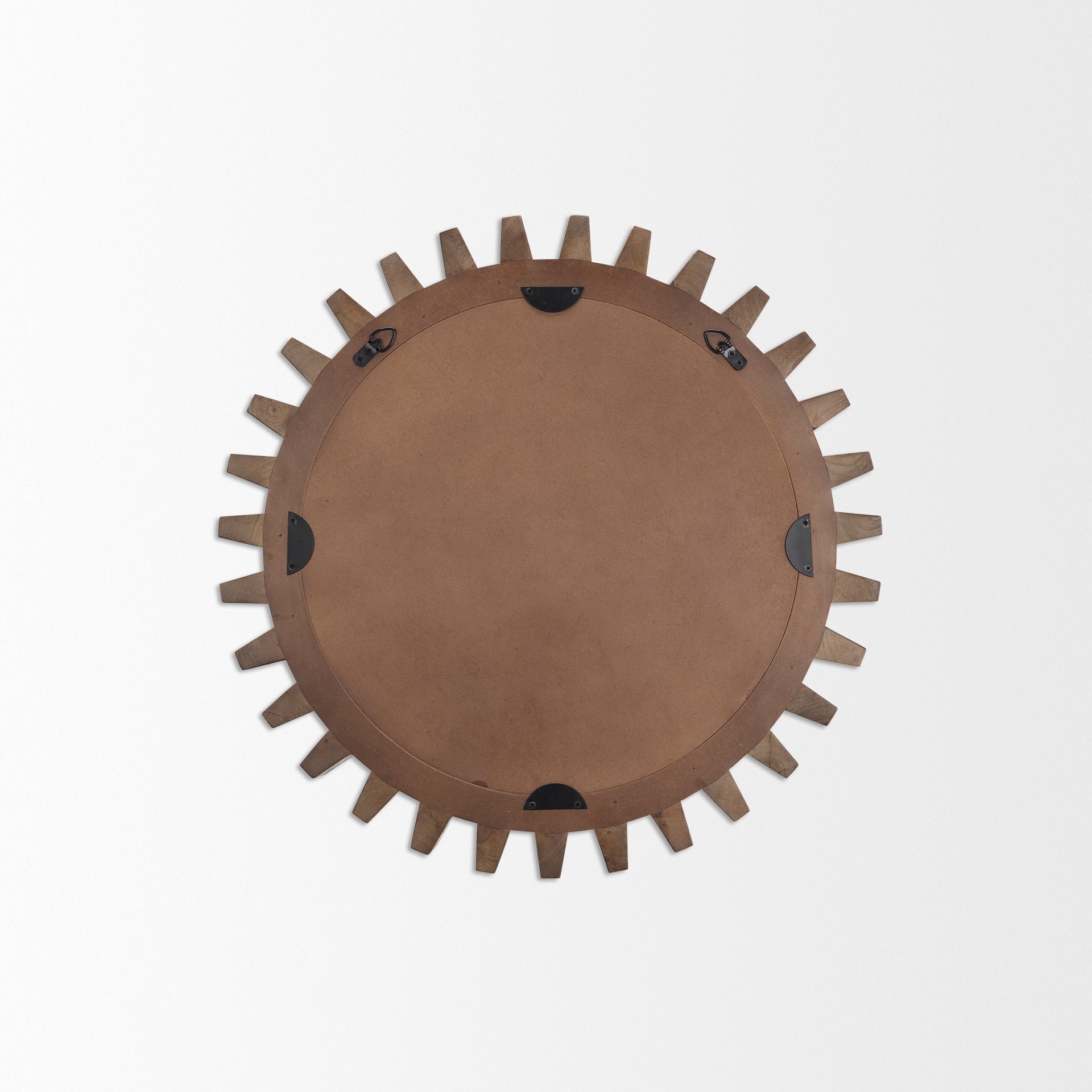 Cog Wall Mirror Brown Wood | 26’’ - wall-mirrors-grouped