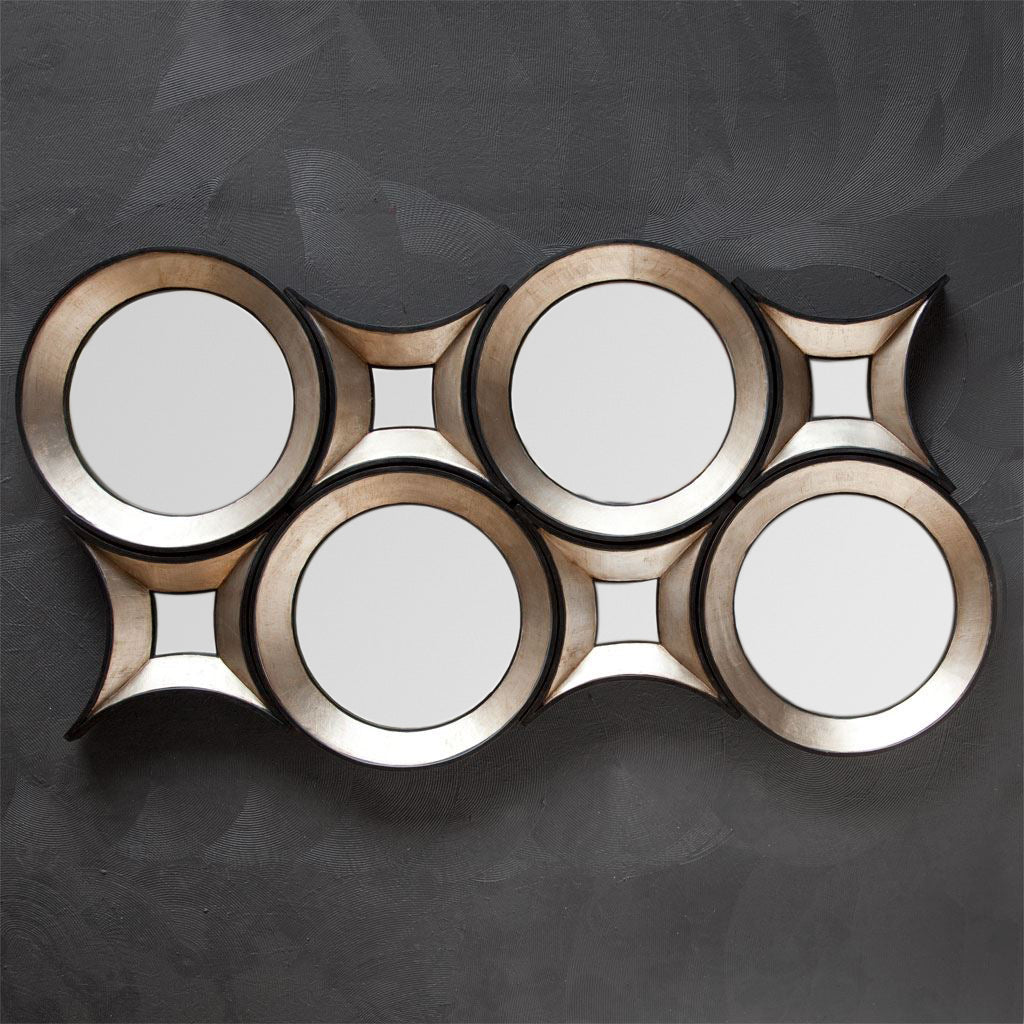 Ovallas Wall Mirror Champagne Wood | Round - wall-mirrors-grouped