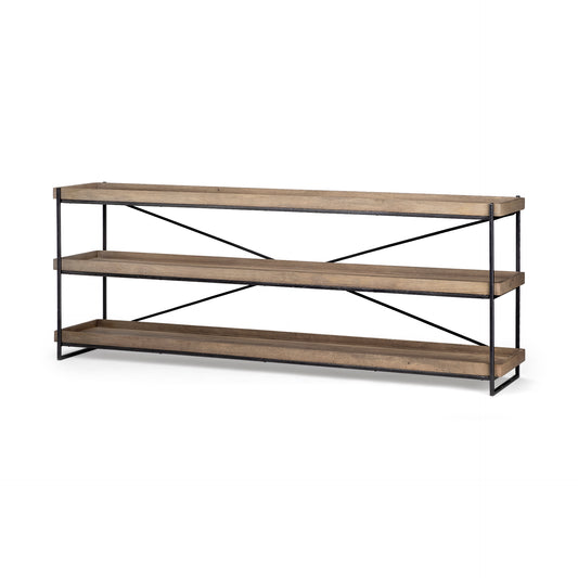 Trey Console Table Brown Wood | Black Iron - console-tables