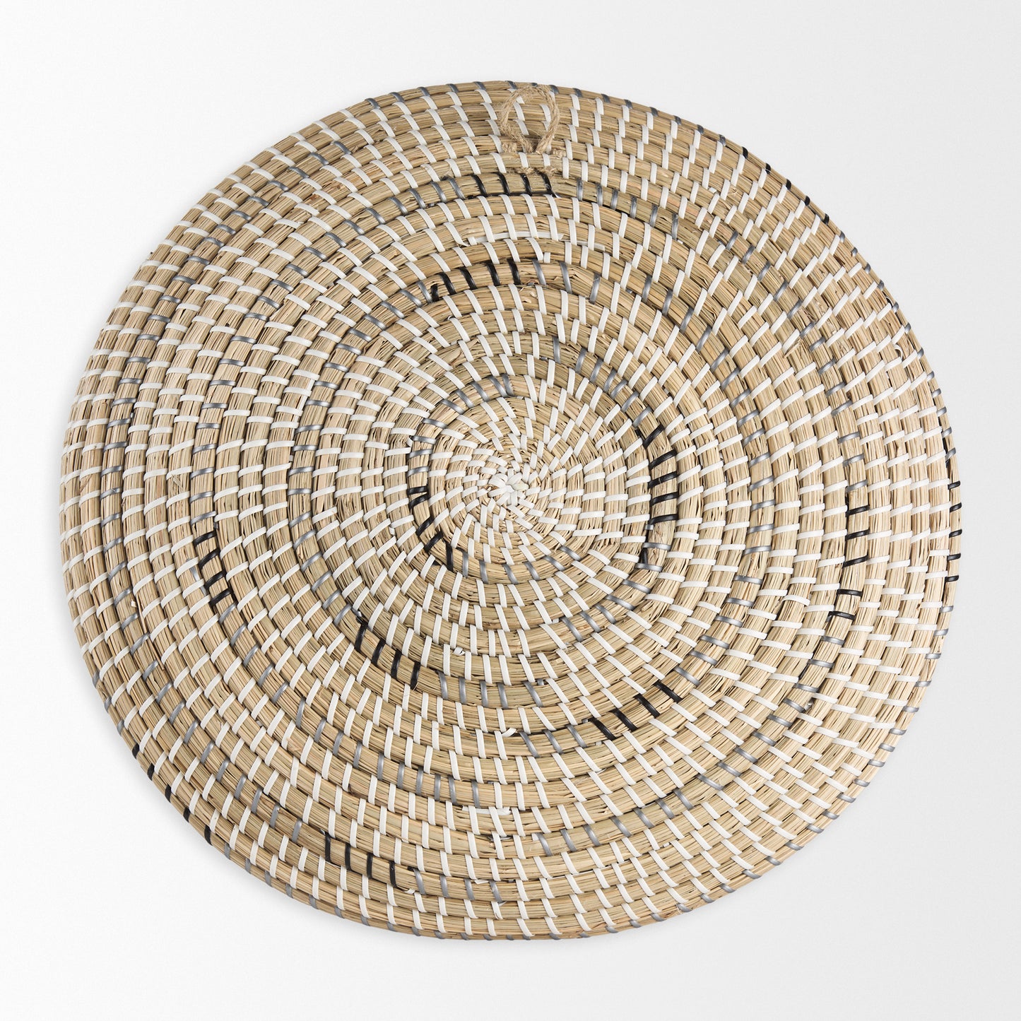 Avel  18.0L x 18.0W x 3.0H  Light Brown Seagrass W/Dark Brown String Round Wall Hanging Plate