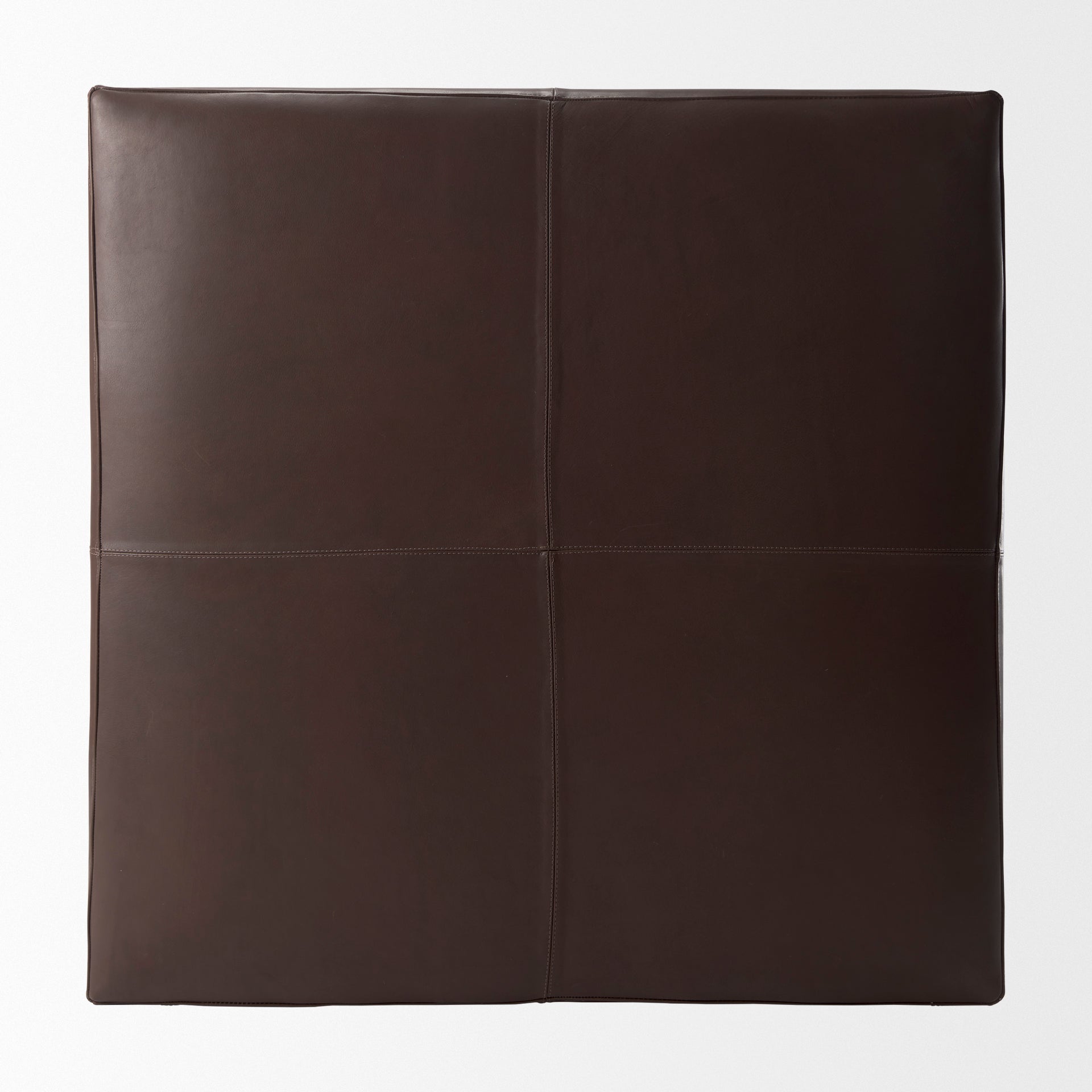 Minara Ottoman Dark Brown Leather - ottoman-and-poufs