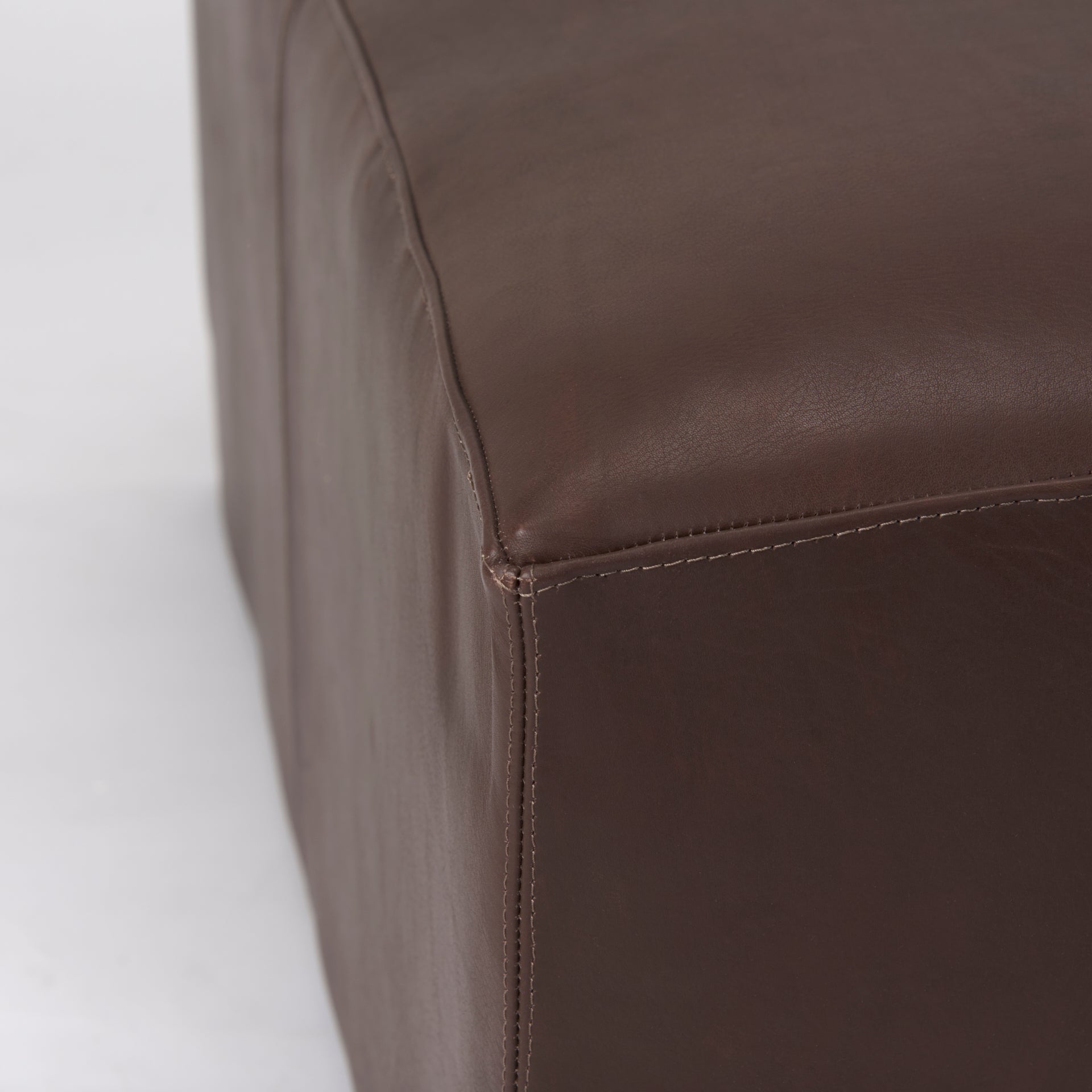 Minara Ottoman Dark Brown Leather - ottoman-and-poufs