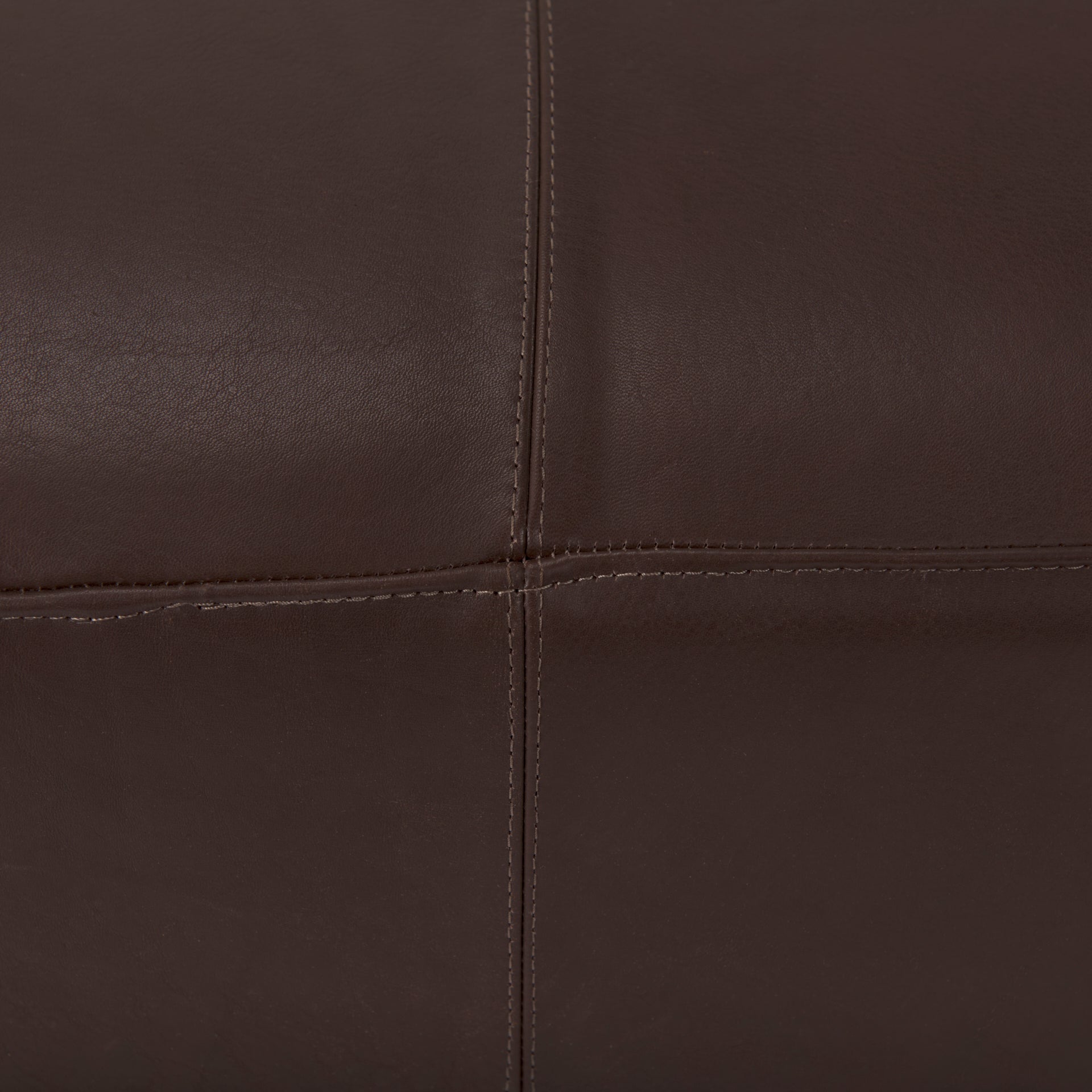 Minara Ottoman Dark Brown Leather - ottoman-and-poufs