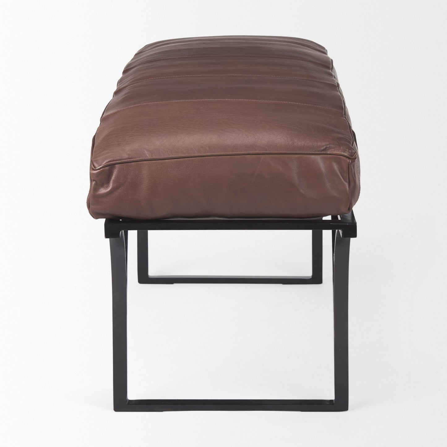 Jessie Bench Dark Brown Leather | Black Metal - benches