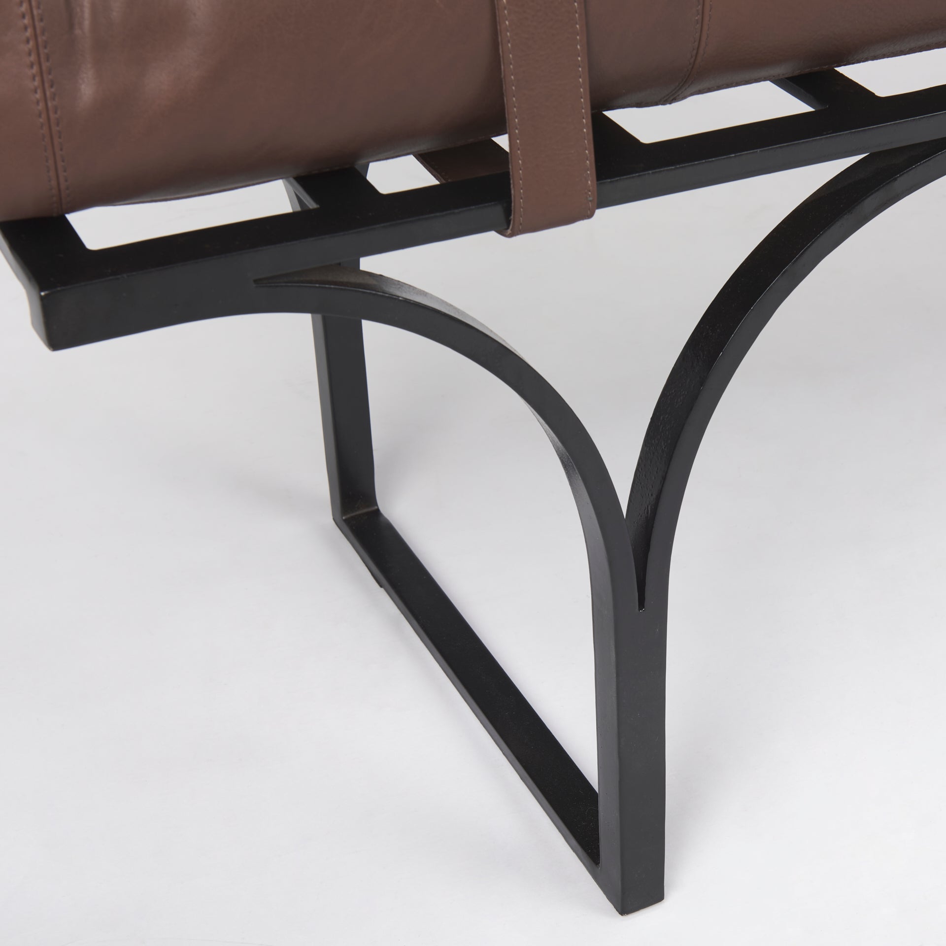 Jessie Bench Dark Brown Leather | Black Metal - benches