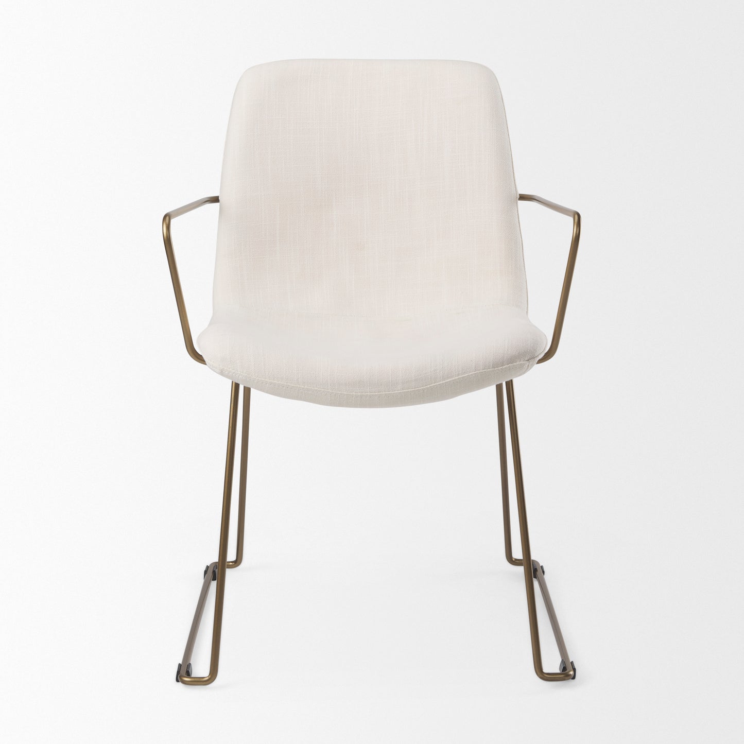 Sawyer Cream Fabric Wrap Gold Metal Frame Dining Chair