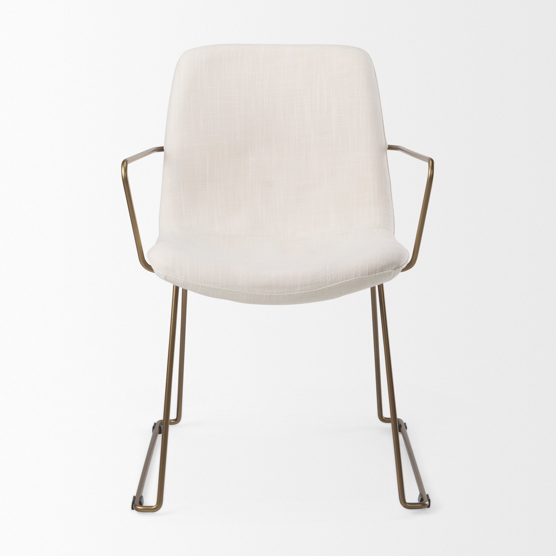 Sawyer Cream Fabric Wrap Gold Metal Frame Dining Chair