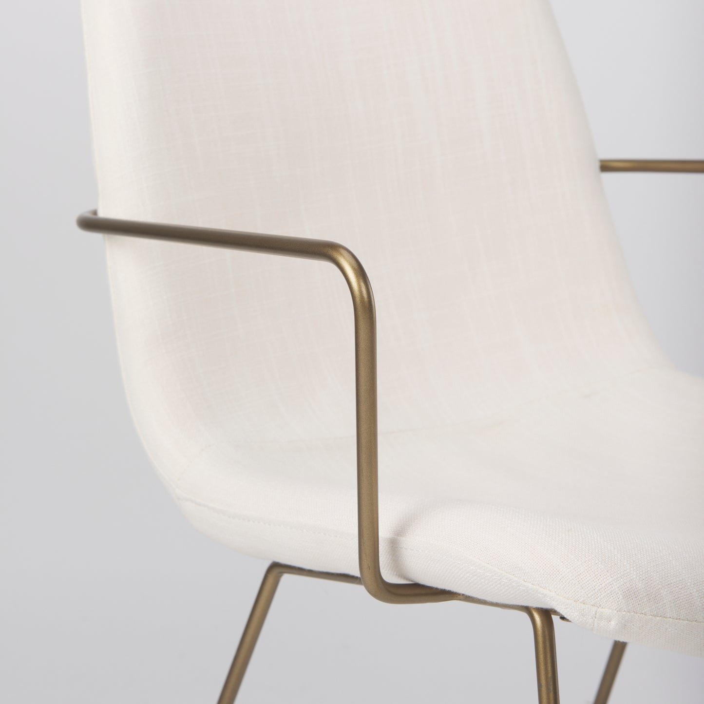 Sawyer Dining Chair Cream Fabric | Gold Metal (Armchair) - dining-chairs