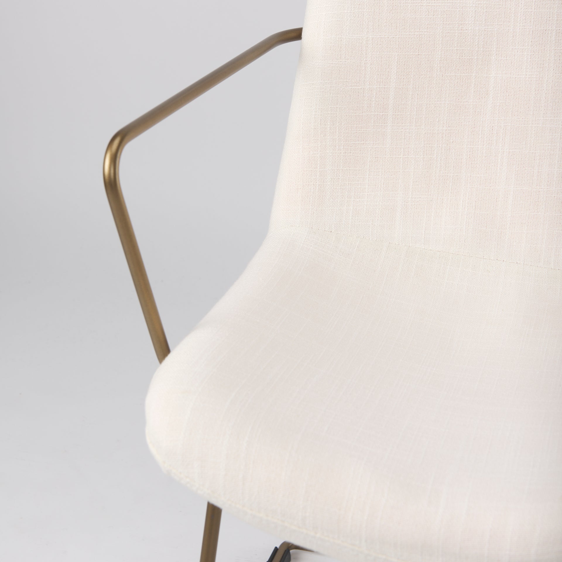 Sawyer Dining Chair Cream Fabric | Gold Metal (Armchair) - dining-chairs