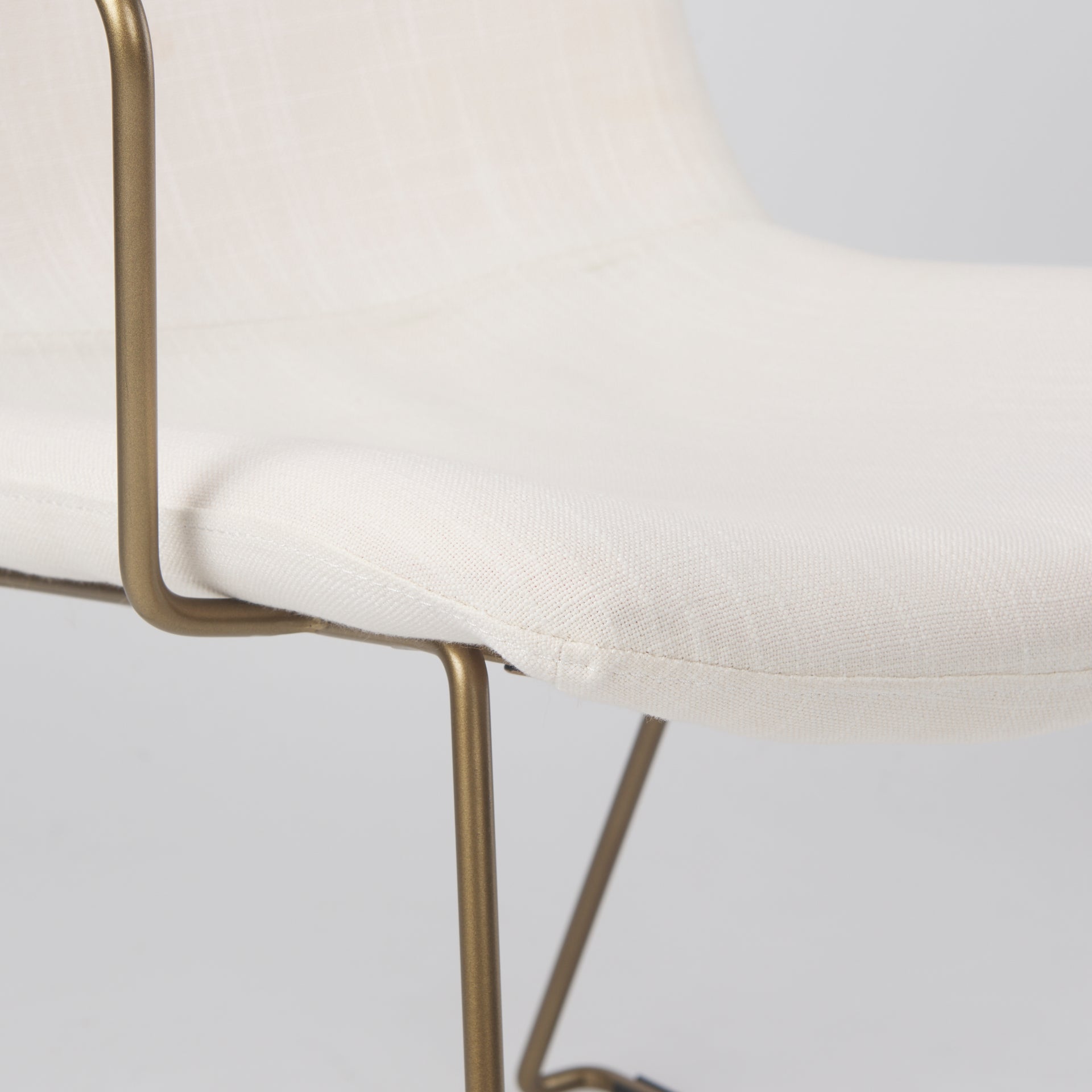 Sawyer Dining Chair Cream Fabric | Gold Metal (Armchair) - dining-chairs