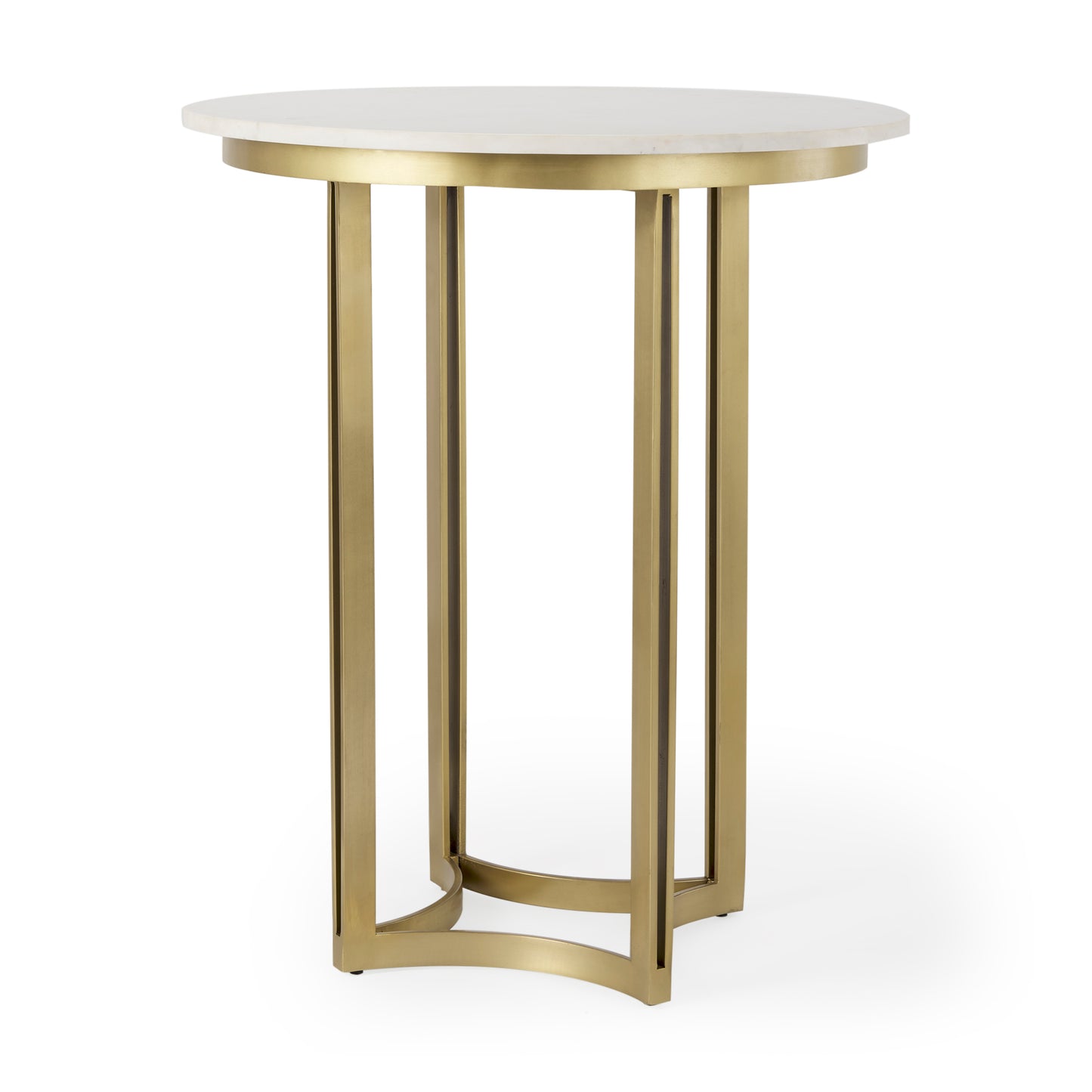 Tanner Bistro Table Whte Marble | Matte Gold