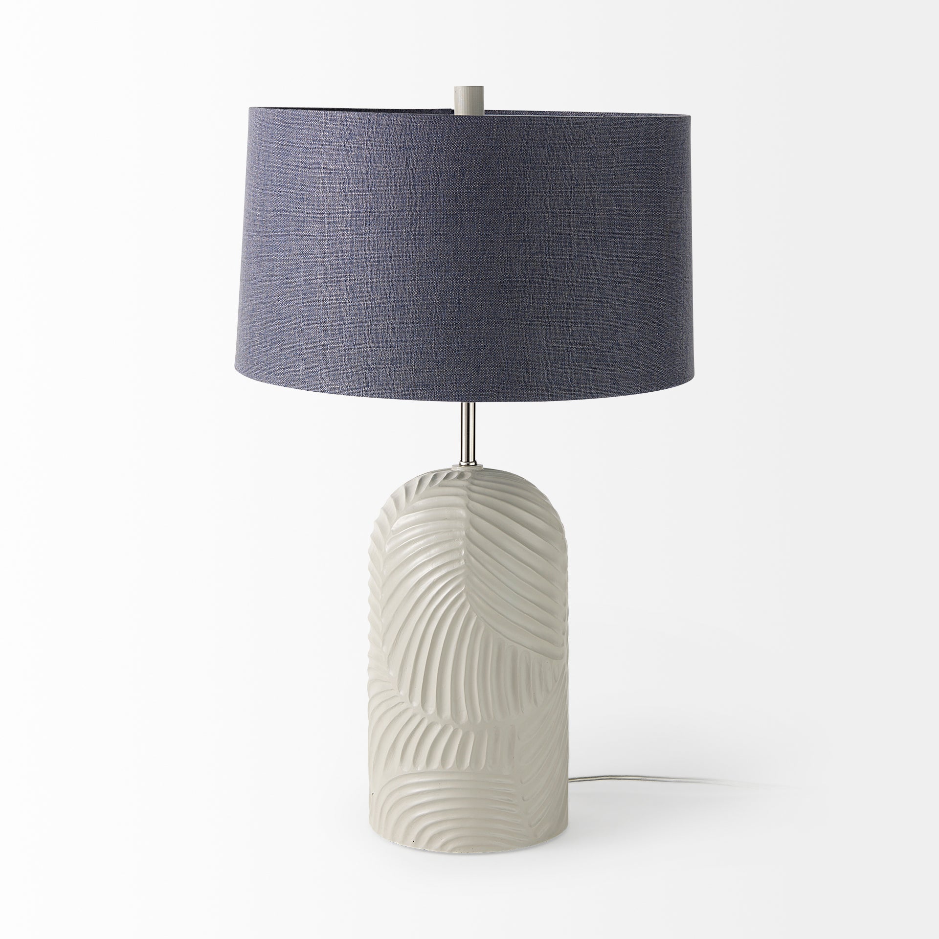 Quinn Table Lamp Beige | Navy Shade - table-lamps