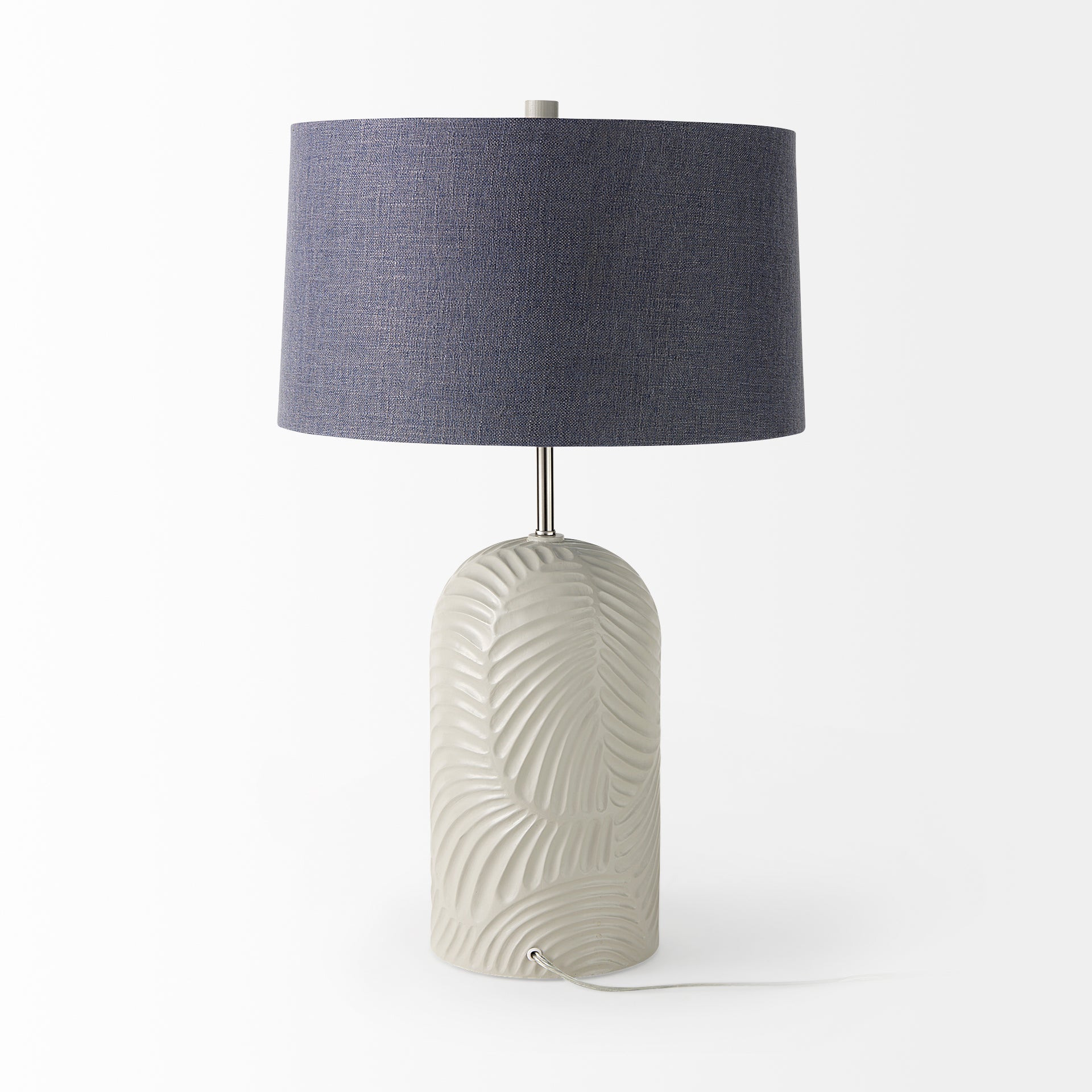 Quinn Table Lamp Beige | Navy Shade - table-lamps