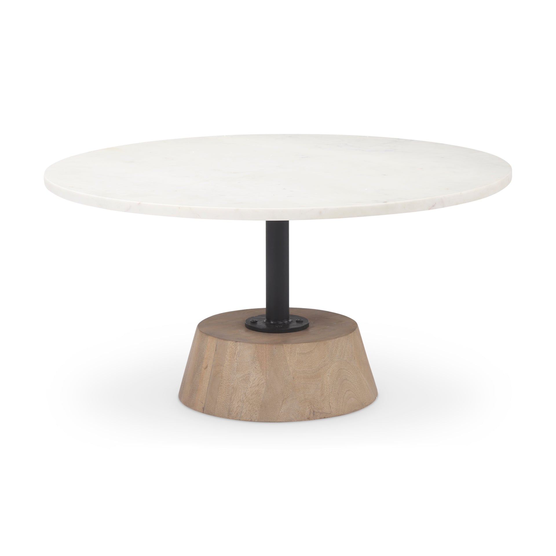 Maxwell Coffee Table White Marble | Light Wood | Black Metal - coffee-tables
