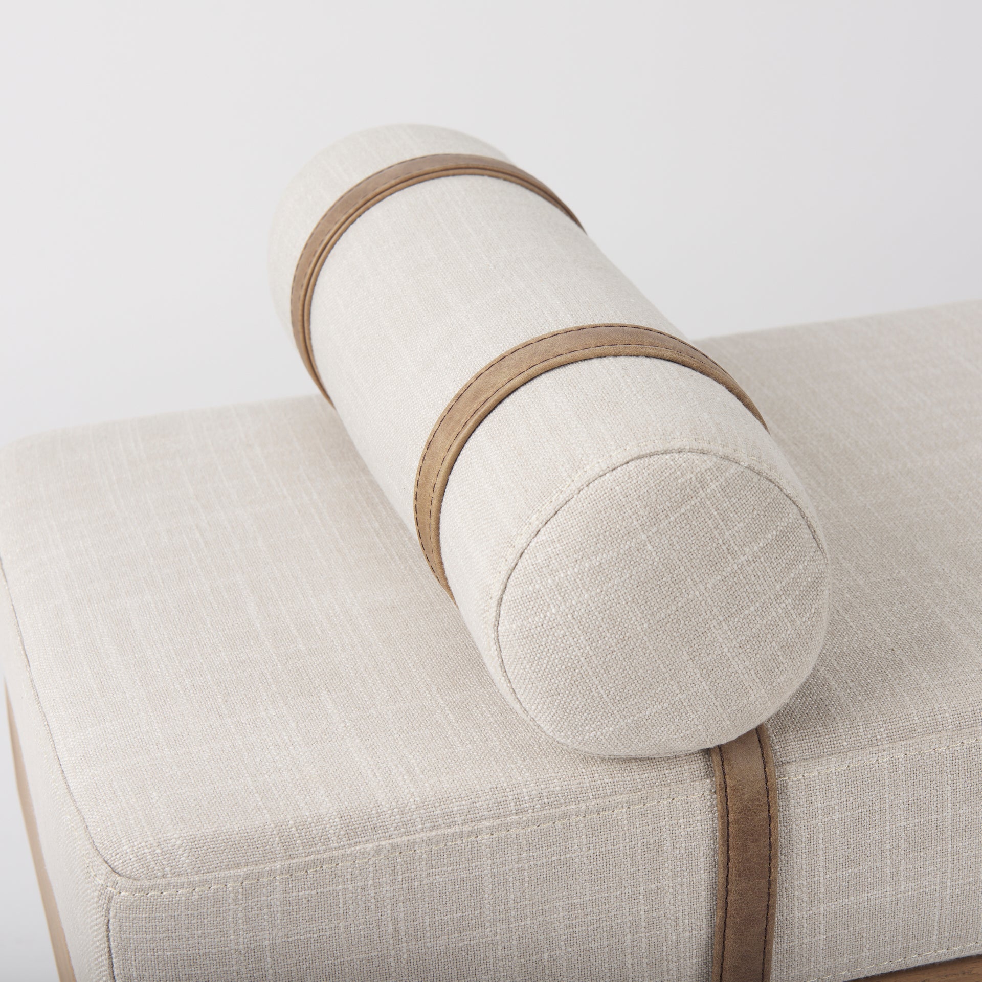 Colburne Bench Beige Fabric | Black Metal - benches