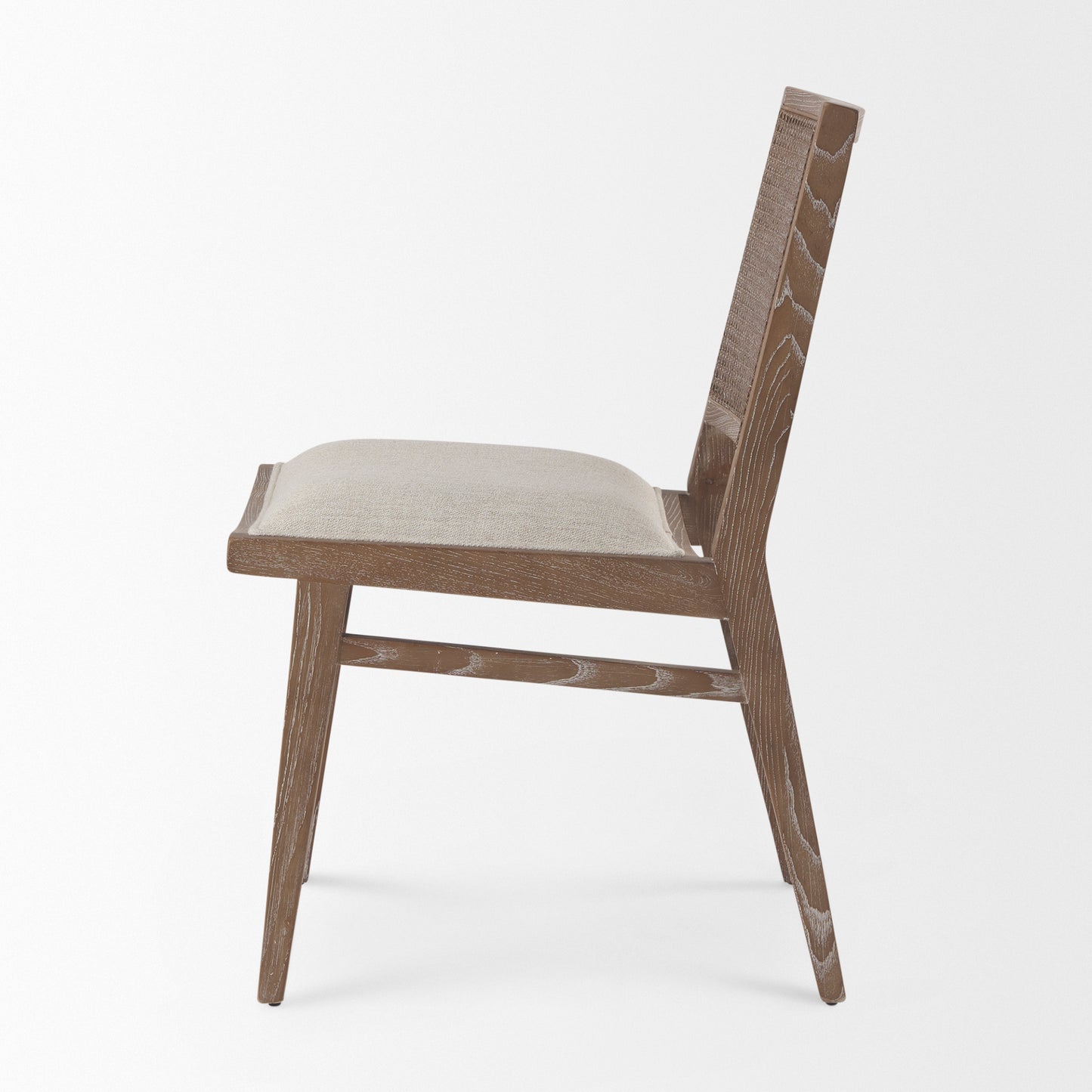 Wynn Dining Chair Beige fabric | Brown Wood - dining-chairs