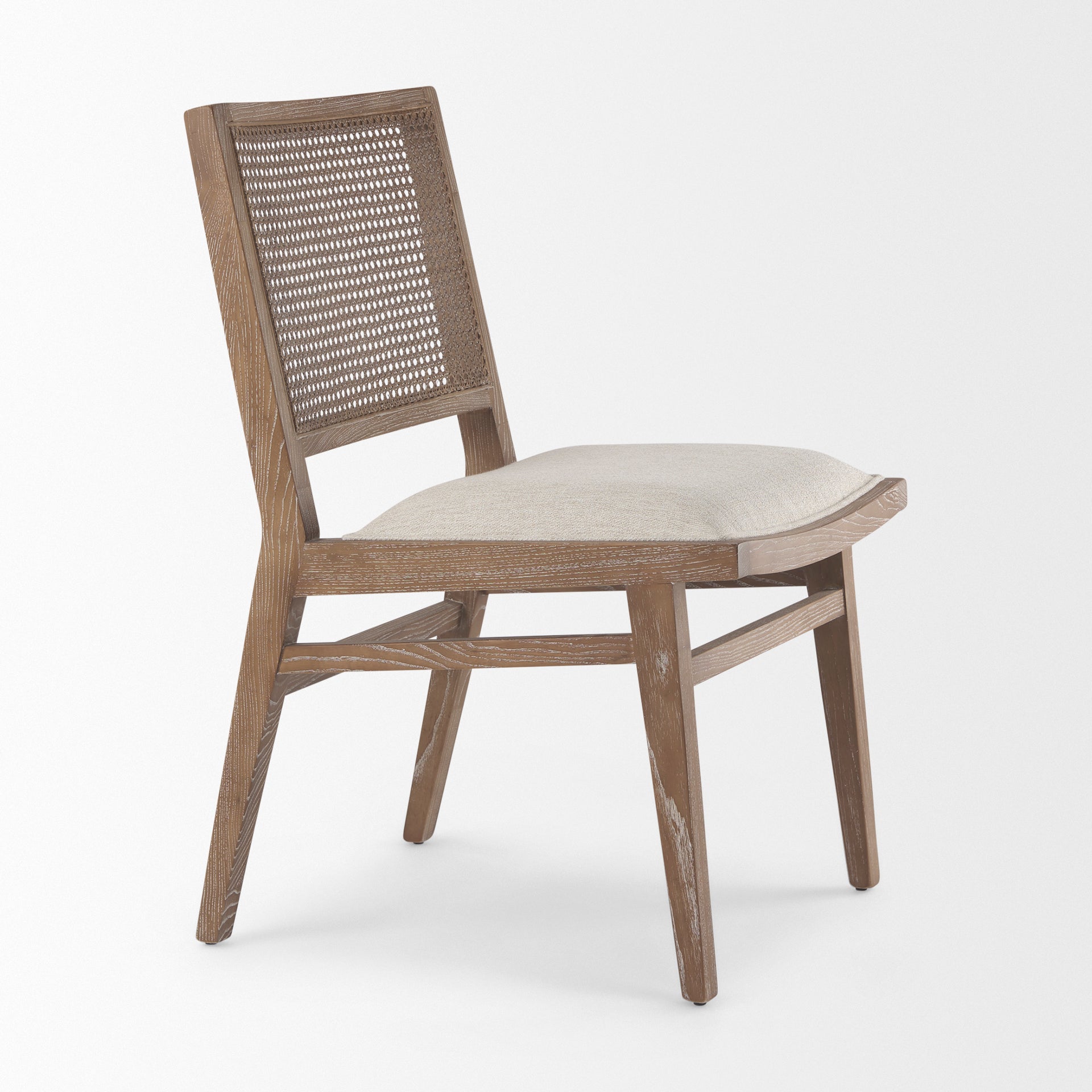 Wynn Dining Chair Beige fabric | Brown Wood - dining-chairs