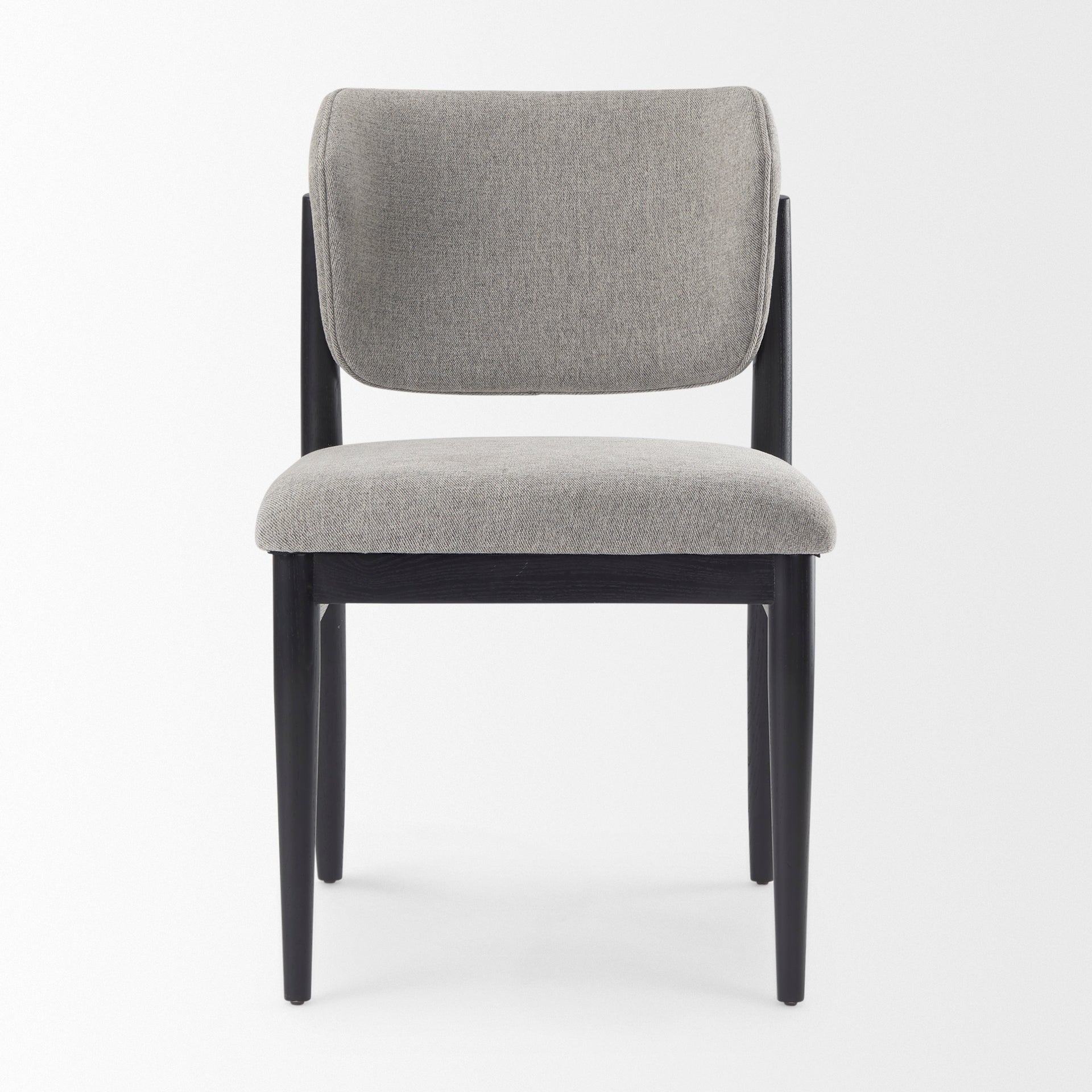 Cline Dining Chair Gray Fabric | Black Wood - dining-chairs