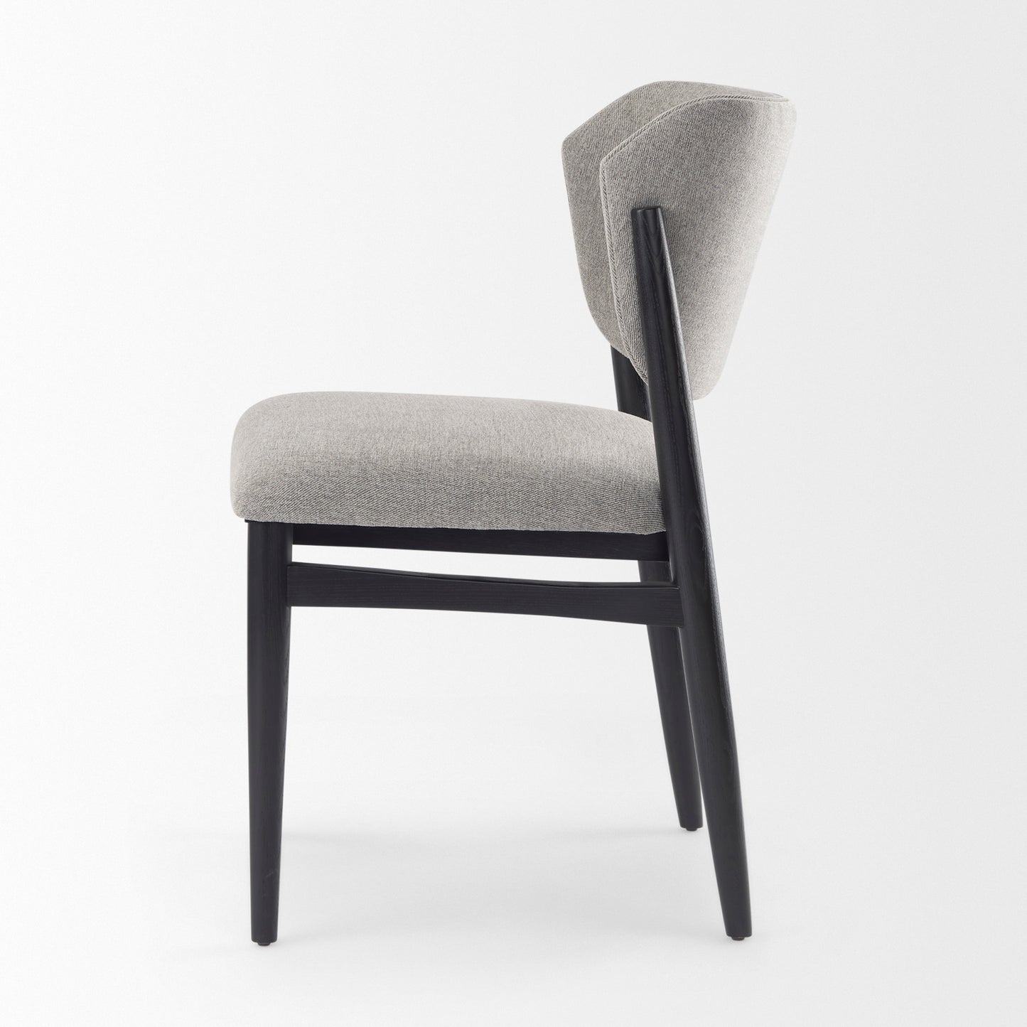 Cline Dining Chair Gray Fabric | Black Wood - dining-chairs