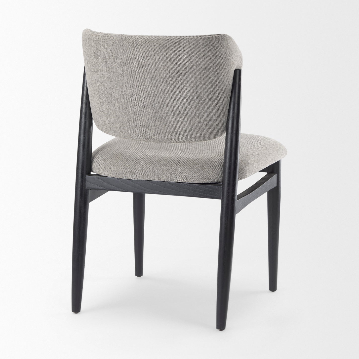 Cline Dining Chair Gray Fabric | Black Wood - dining-chairs