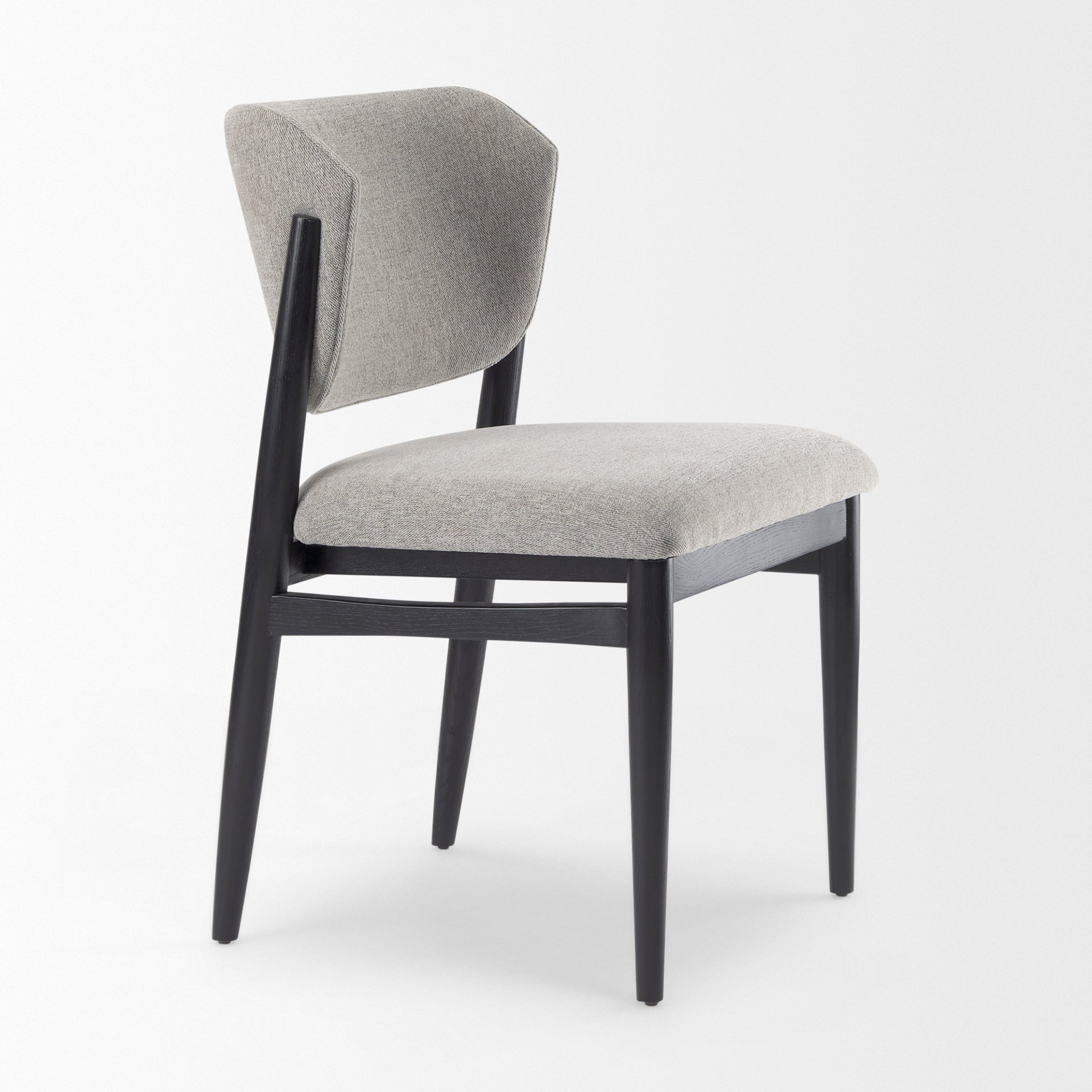 Cline Dining Chair Gray Fabric | Black Wood - dining-chairs