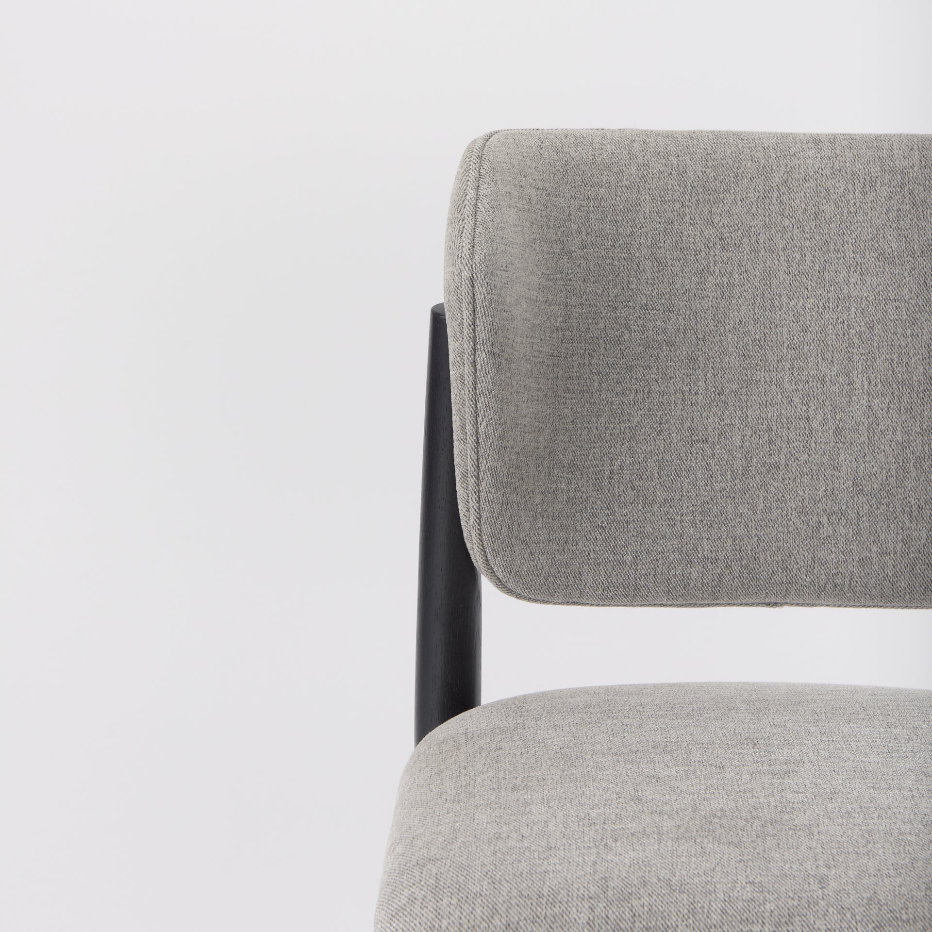 Cline Dining Chair Gray Fabric | Black Wood - dining-chairs