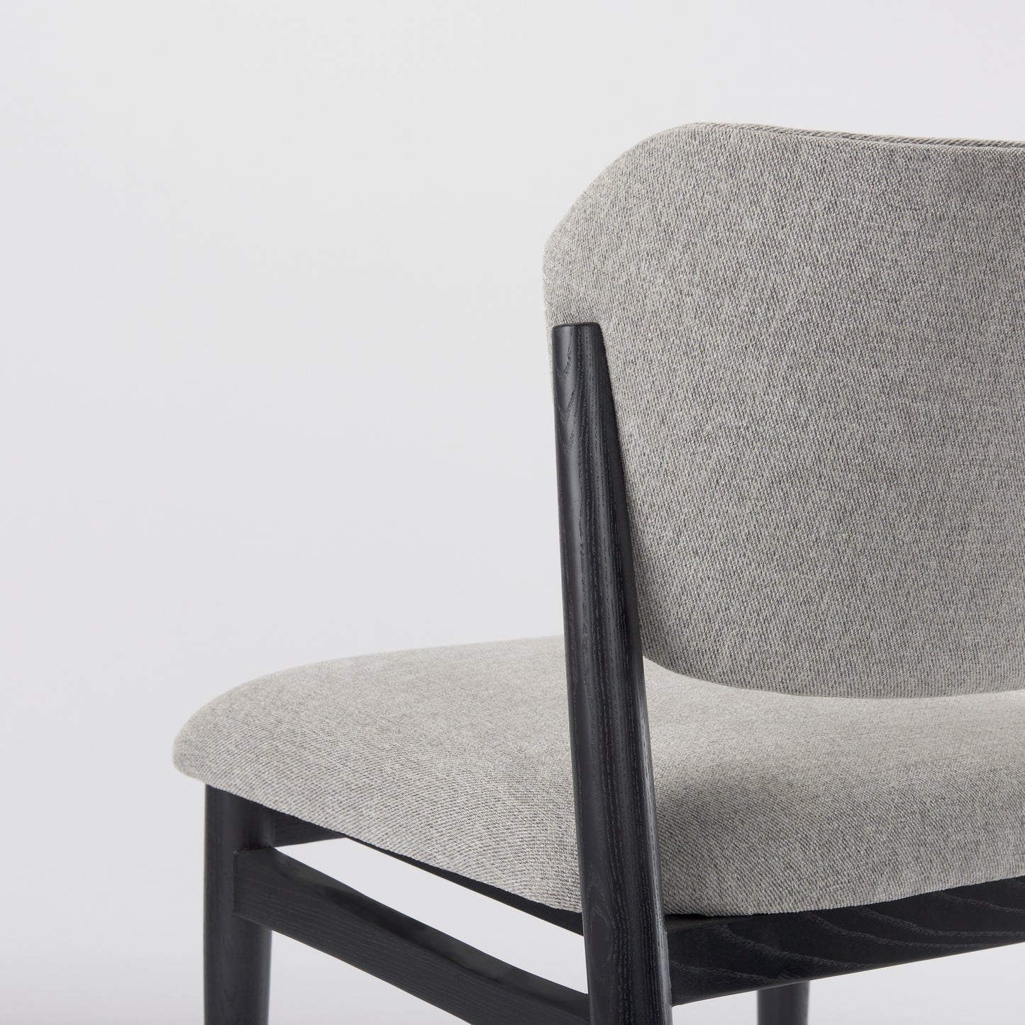 Cline Dining Chair Gray Fabric | Black Wood - dining-chairs