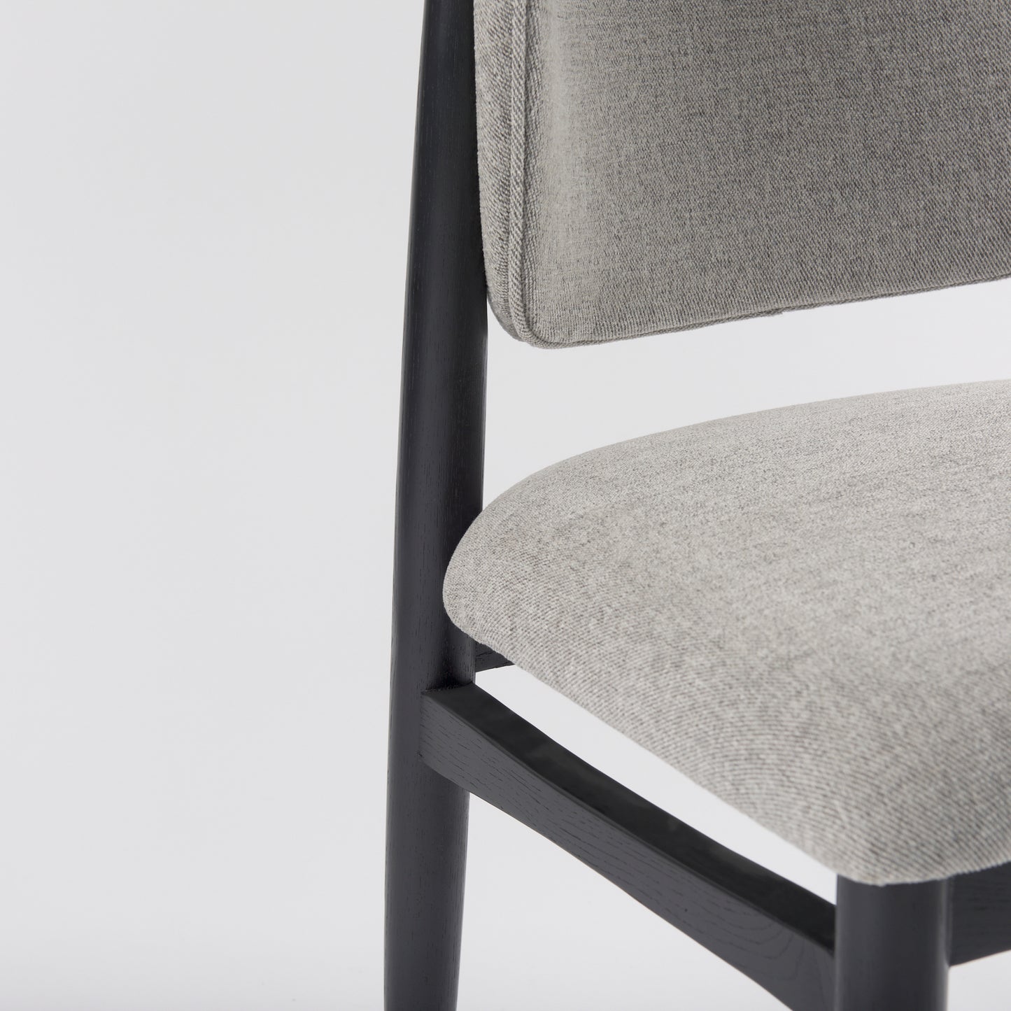 Cline Dining Chair Gray Fabric | Black Wood - dining-chairs