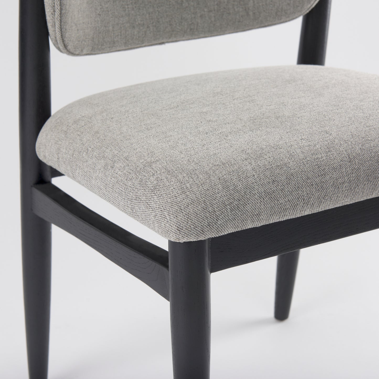 Cline Dining Chair Gray Fabric | Black Wood - dining-chairs