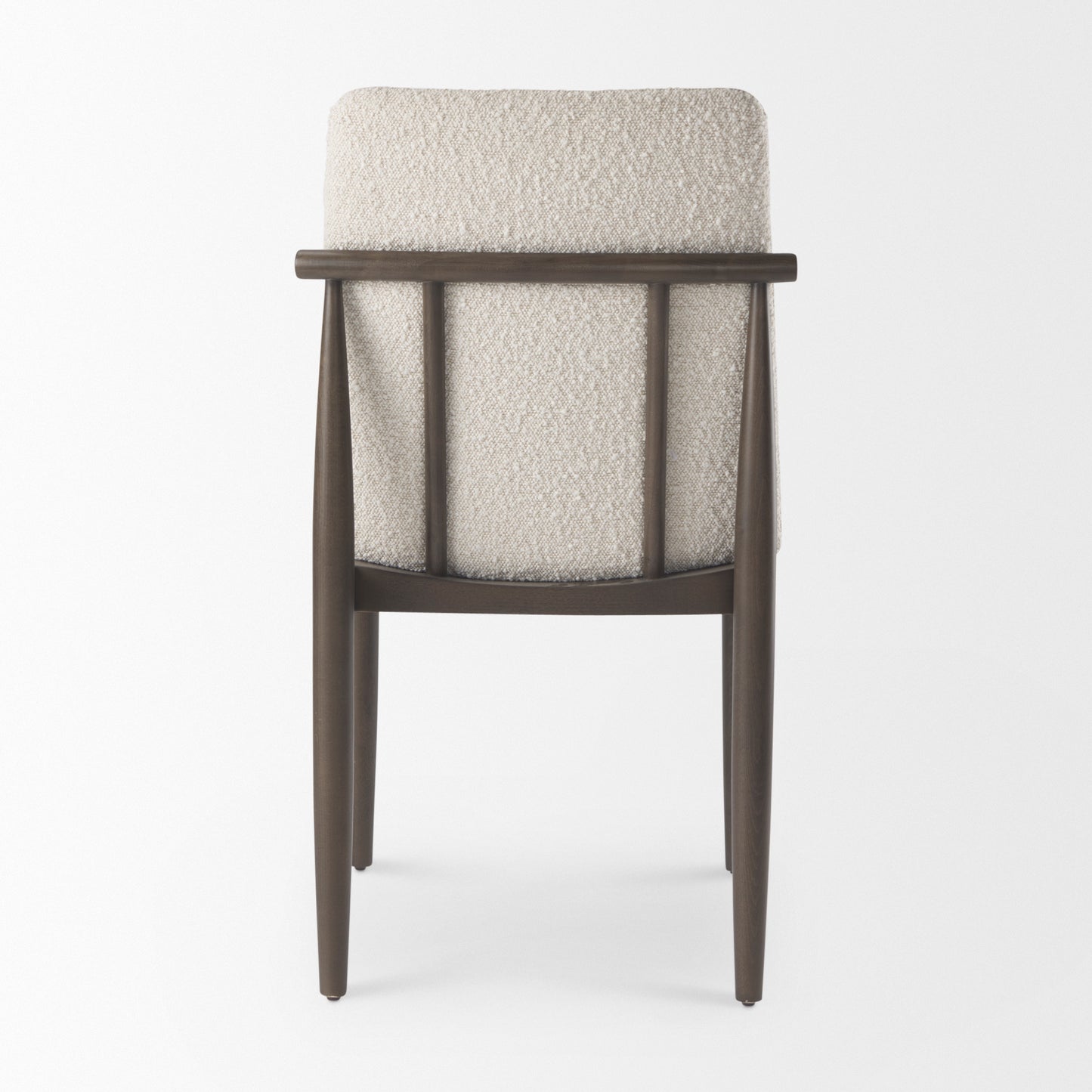 Cavett Cream Boucle Upholstered Seat W/Dark Brown Wood Frame Dining Chair