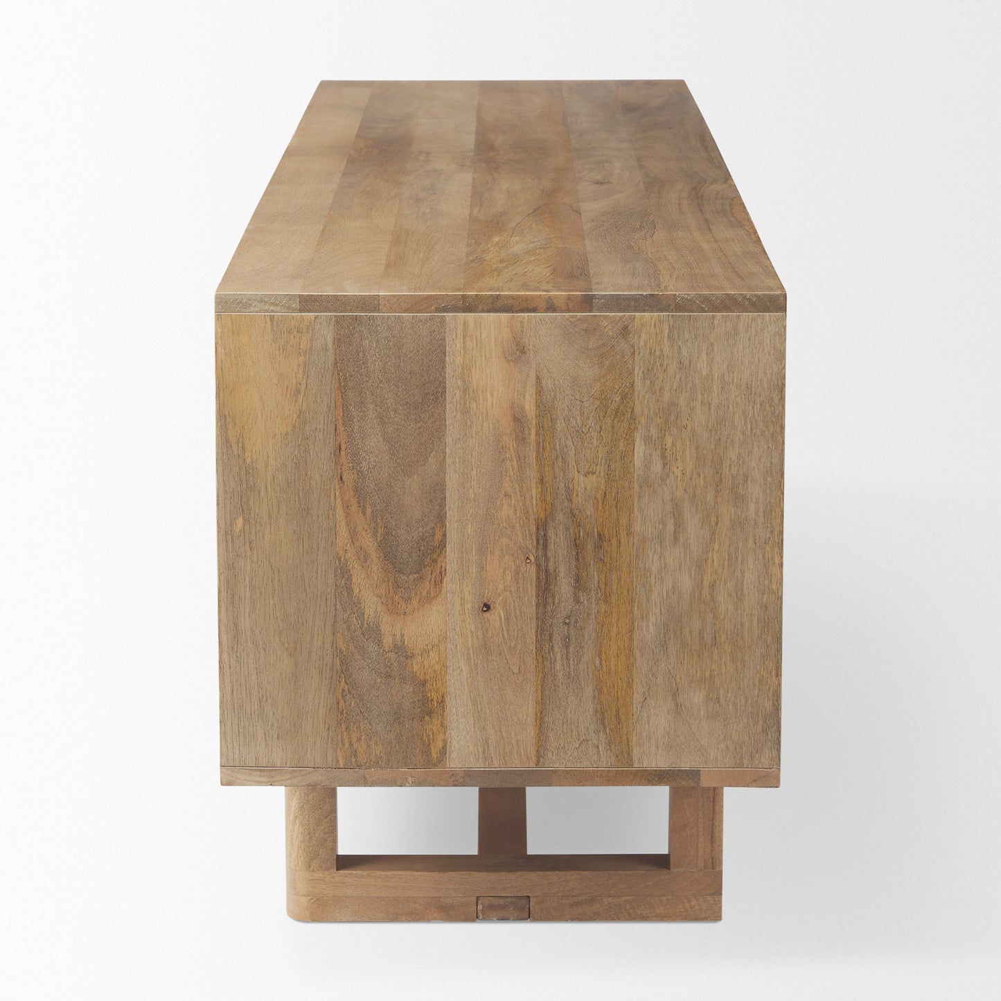 Grier 65" Light Brown Wood w/ Cane Media Console